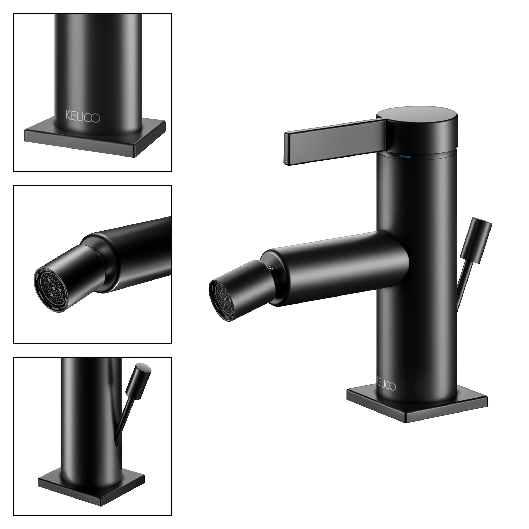 IXMO 59509371000 Einhebel-Bidetmischer mit Zugstangen-Ablaufgarnitur IXMO Pure, Rosette rund/eckig schwarz IXMO 59509371000 Einhebel-Bidetmischer mit Zugstangen-Ablaufgarnitur IXMO Pure, Rosette rund/eckig schwarz