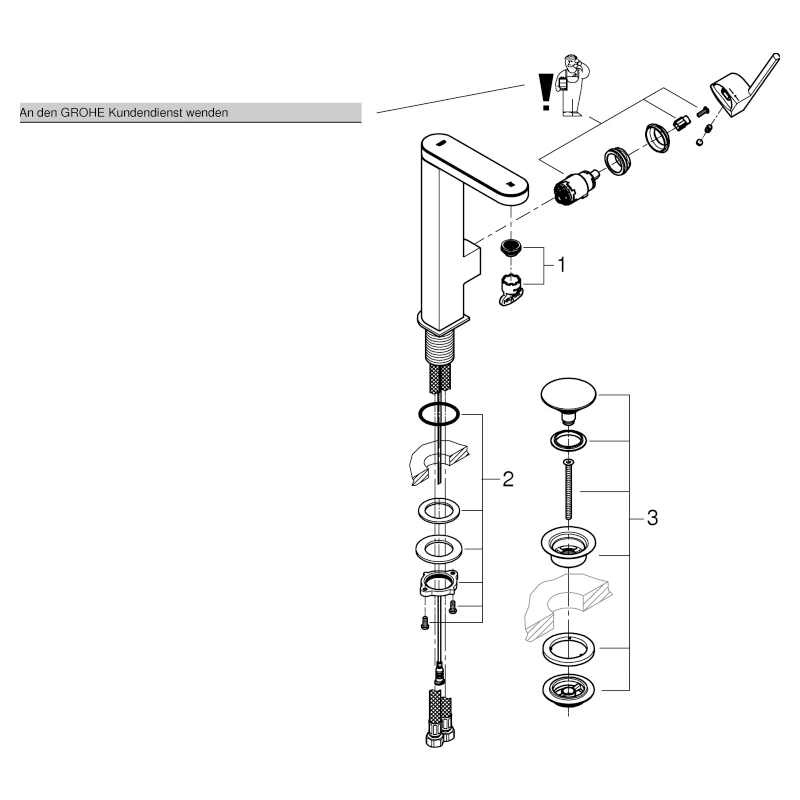 Einhand-Waschtischbatterie Plus 23959_3, LED Display mit Temperaturanzeige, L-Size, Einlochmontage, glatter Körper, Push-open Ablaufgarnitur 1 1/4″, chrom