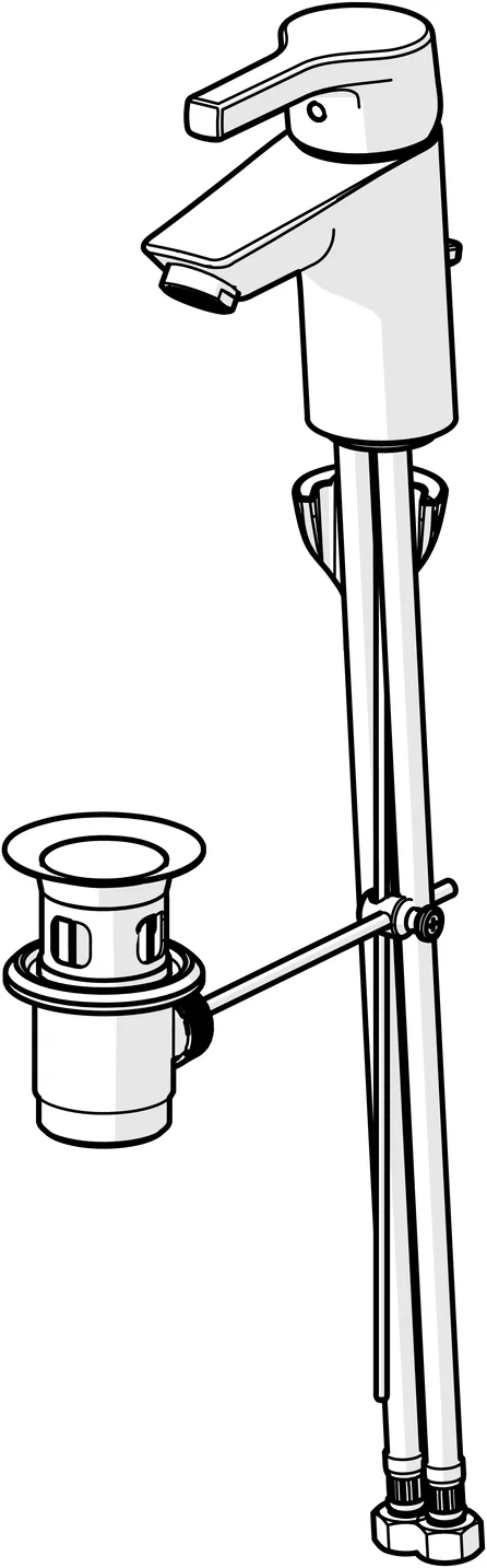HA Einhebelmischer Waschtischbatterie HANSAPALENO 5635 Ablaufgarnitur mit Zugstange Ausladung 103 mm DN15 Chrom