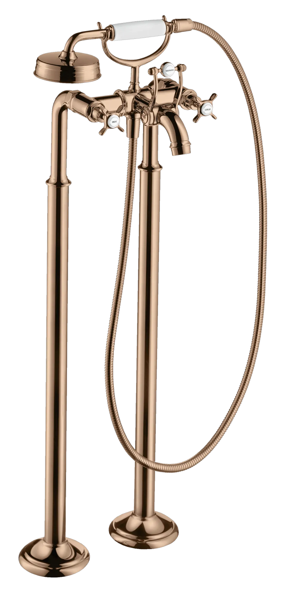 Hansgrohe AXOR Montreux 2-Griff Wannenarmatur bodenstehend Polished Red Gold