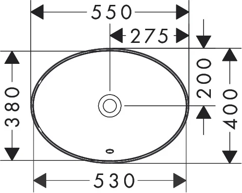 Hansgrohe Einbauwaschtisch Xuniva D, weiß, 550x400x130 mm, glänzend, SmartClean, CL25 Hansgrohe Einbauwaschtisch Xuniva D, weiß, 550x400x130 mm, glänzend, SmartClean, CL25