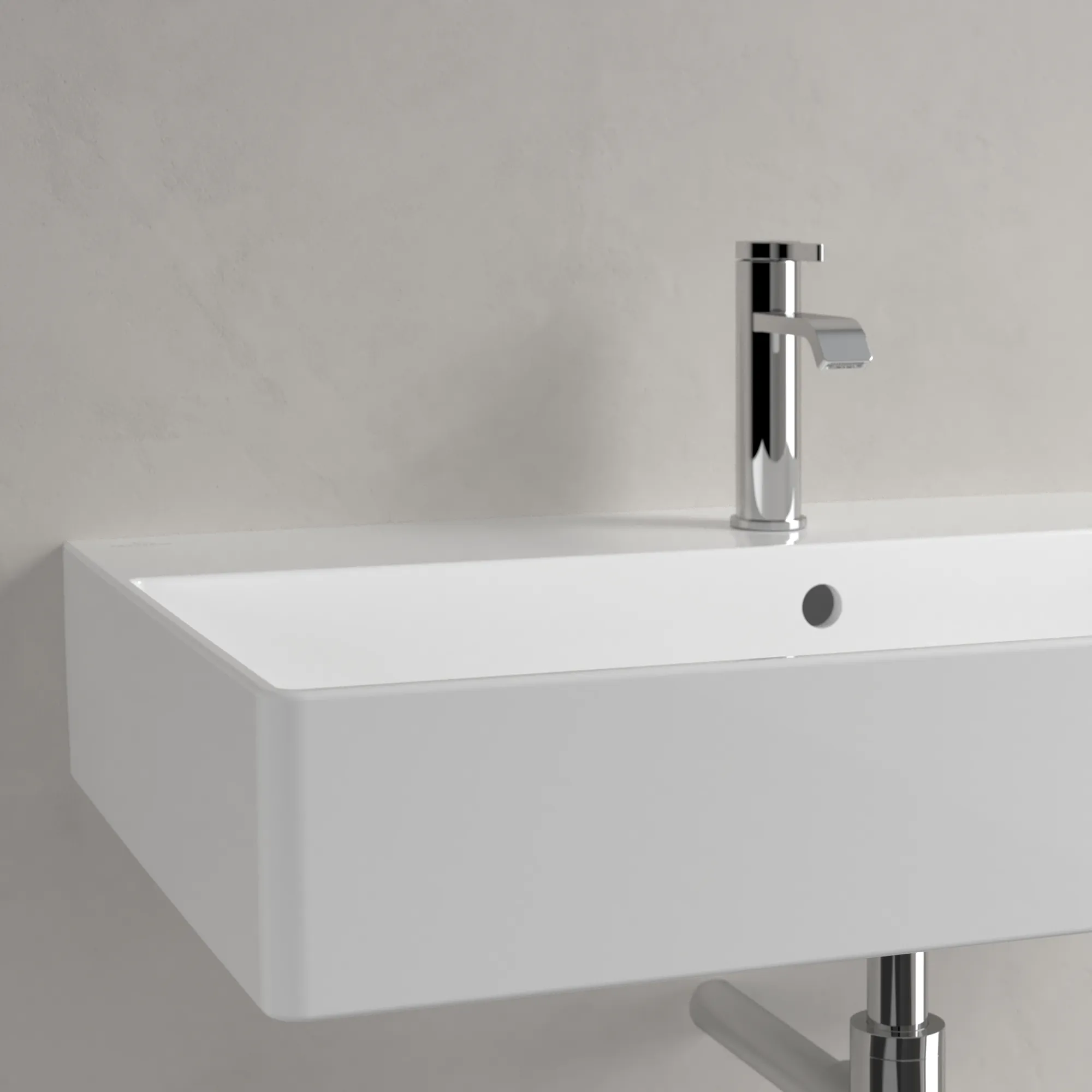 Villeroy & Boch Wandwaschbecken Memento 2.0, 800x470x140 mm, glänzend weiß Alpin, TitanCeram, mit Überlauf, für 3-Loch-Armatur