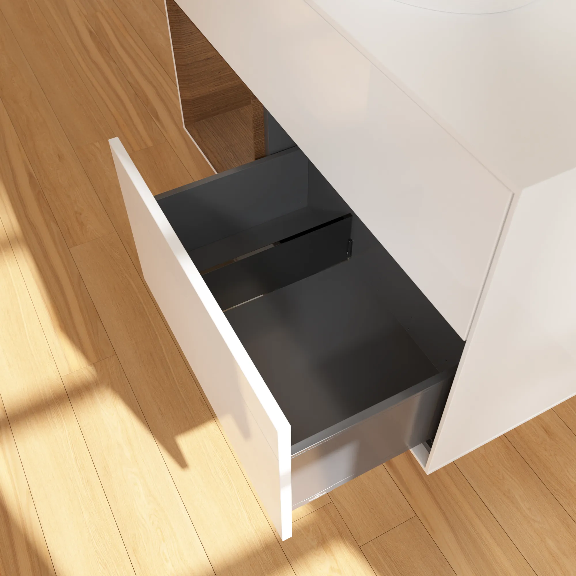 Villeroy & Boch Waschtischunterschrank „Finion“ für Schrankwaschtisch 1000 × 603 × 501 mm Glossy White Lacquer, ohne Hahnlochbohrung, für Becken mittig