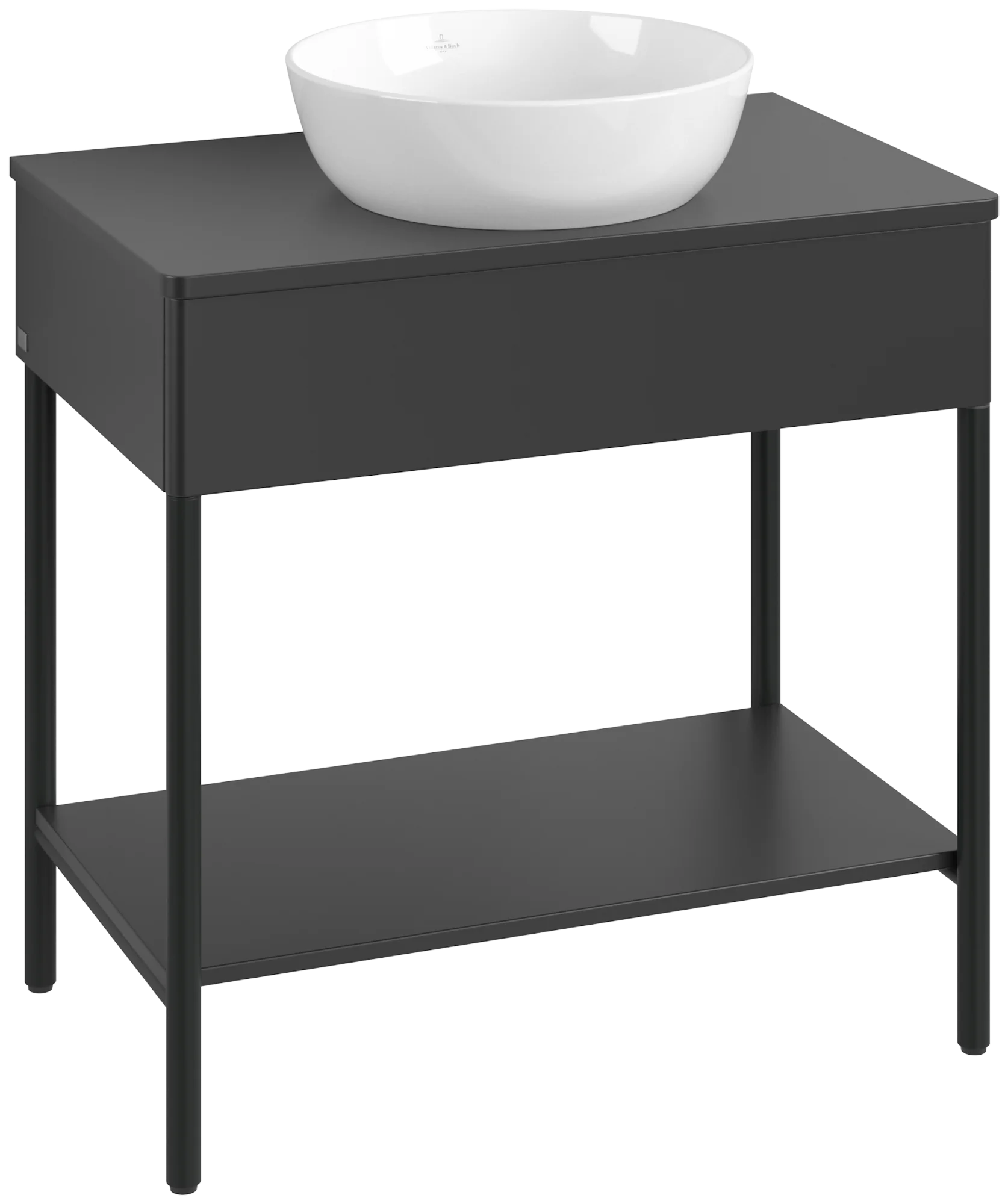 Villeroy & Boch Waschbeckenunterschrank Artis K63011, 800x782x500 mm, Black Matt Lacquer, mit Metallgestell und Push-to-open Funktion Villeroy & Boch Waschbeckenunterschrank Artis K63011, 800x782x500 mm, Black Matt Lacquer, mit Metallgestell und Push-to-open Funktion
