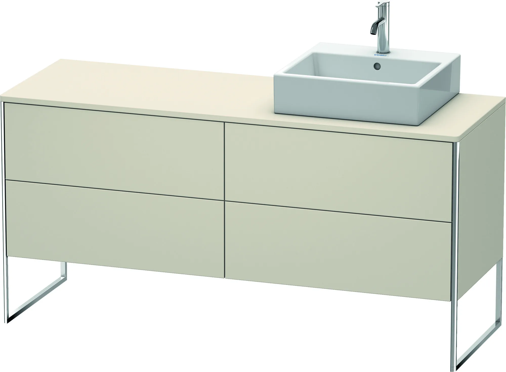 Duravit Waschtischunterschrank bodenstehend „XSquare“ 160 × 77,8 × 54,8 cm Taupe Matt