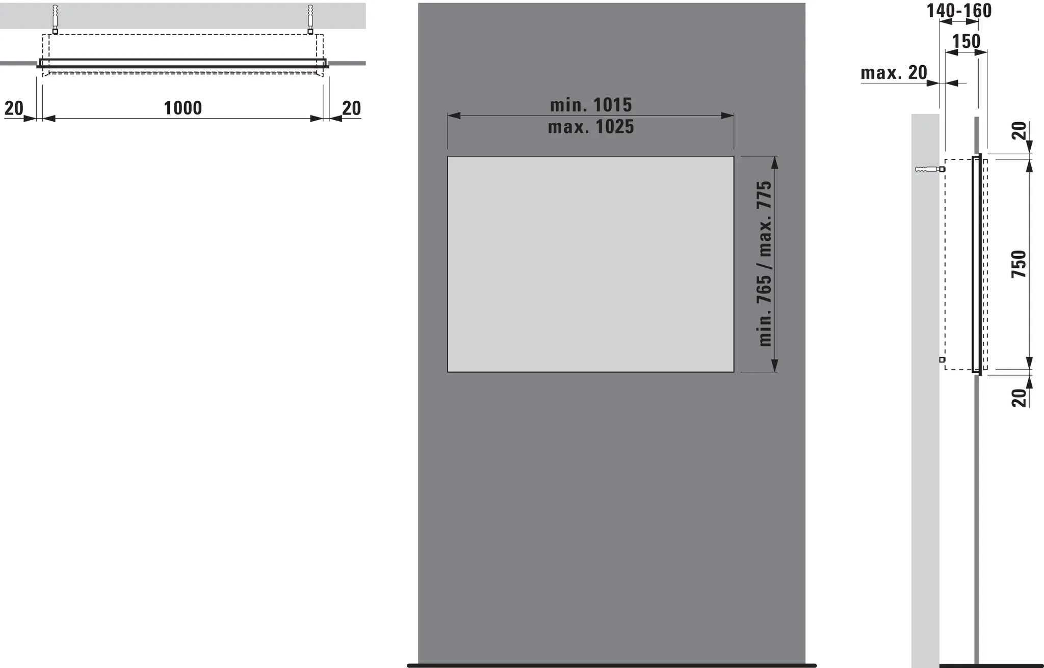 Einbaurahmenset FRAME 25 passend zu Spiegelschrank H408603