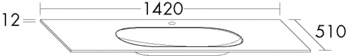 burgbad Waschbecken „Sys30“ 1460 × 550 × 52 mm, Hahnlochposition mittig burgbad Waschbecken „Sys30“ 1460 × 550 × 52 mm, Hahnlochposition mittig