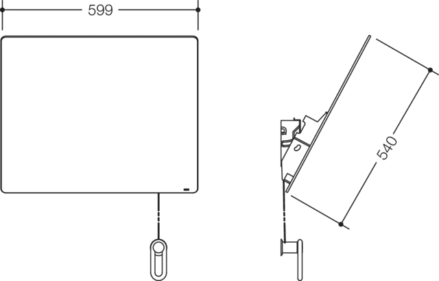 HEWI Kippspiegel „Serie 801“ 60 × 54 cm in Anthrazitgrau HEWI Kippspiegel „Serie 801“ 60 × 54 cm in Anthrazitgrau