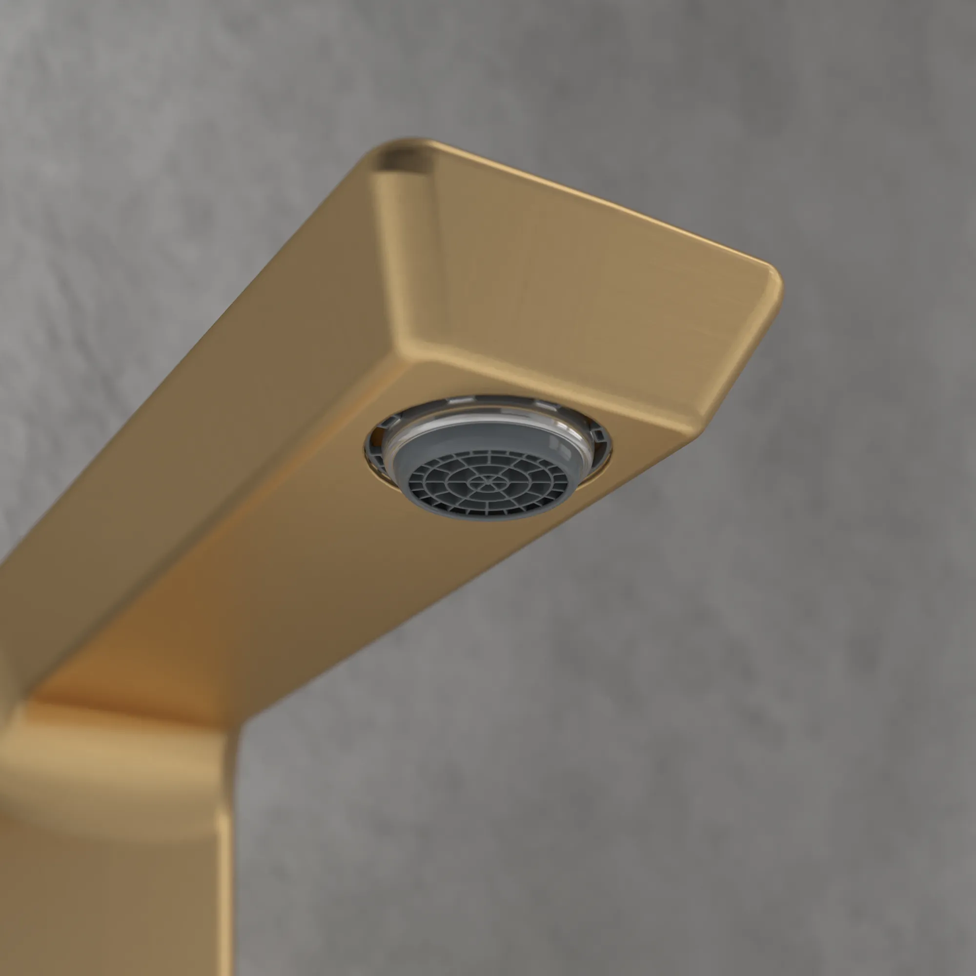 Villeroy & Boch Subway 3.0 Dreiloch-Waschtischarmatur, Brushed Gold, 122 mm Höhe, 43 mm Durchmesser, 345x178x122 mm, verstellbarer Strahlregler