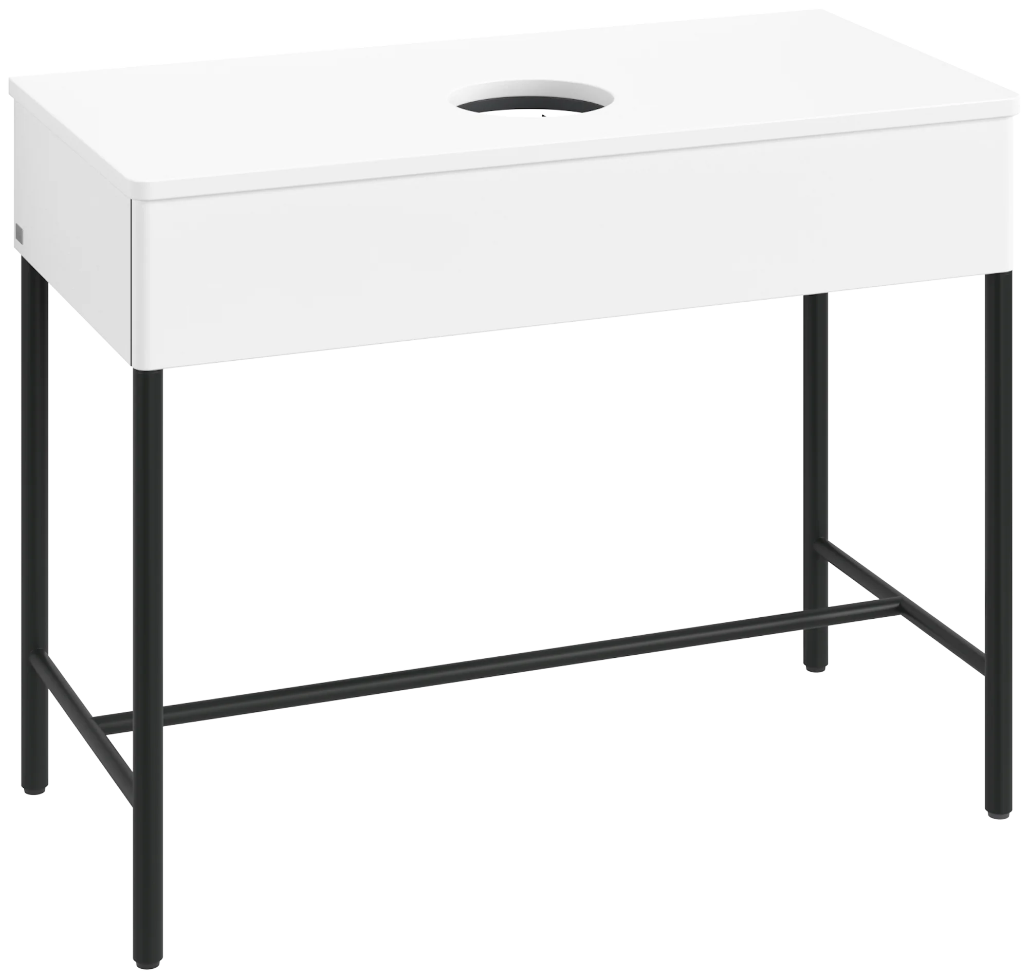 Villeroy & Boch Waschbeckenunterschrank Artis, Eckig White Matt Lacquer, 1000x782x500mm, mit Metallgestell und Push-to-open Funktion