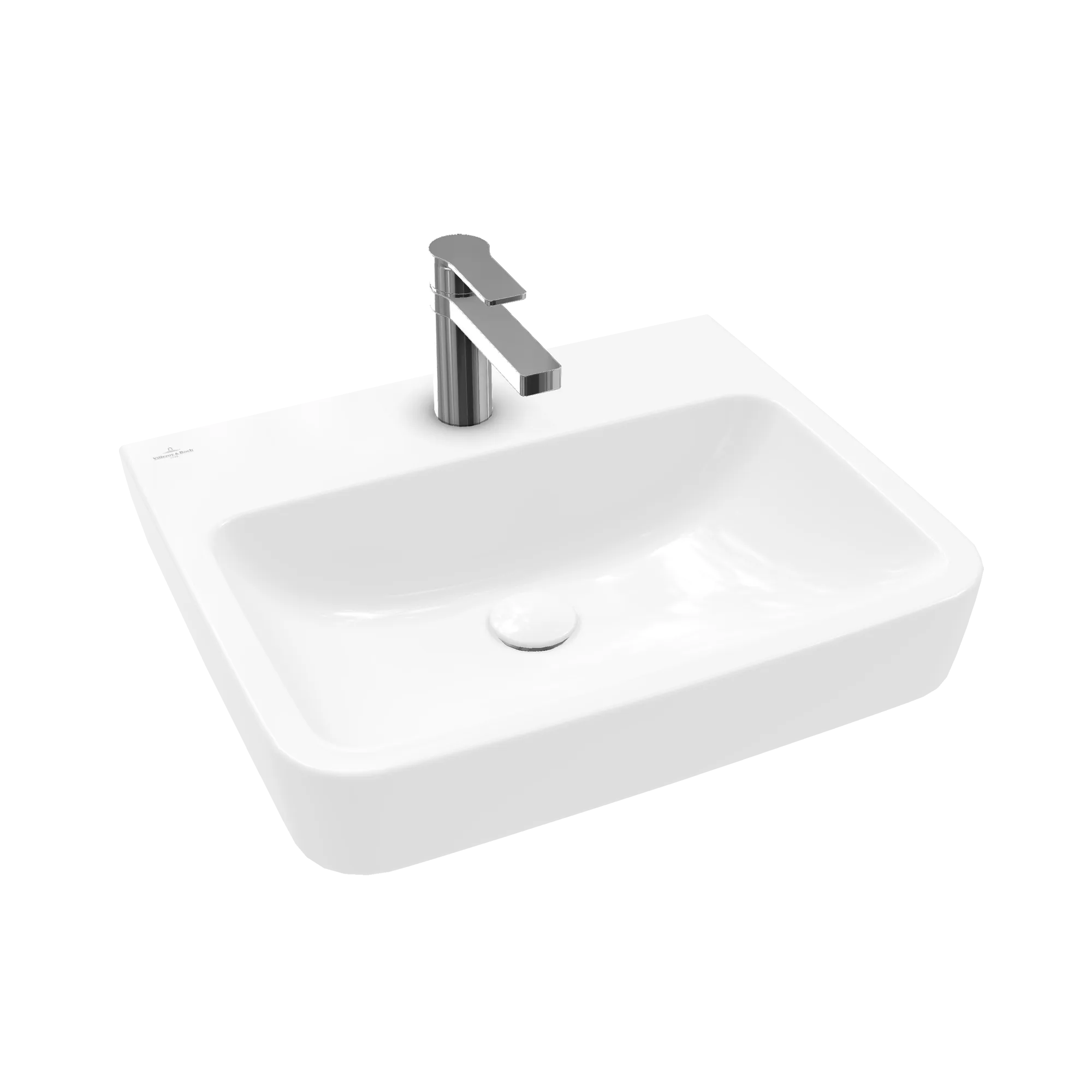 Villeroy & Boch Wandwaschtisch „O.novo“ 550 × 460 × 175 mm, für Becken mittig, mit Hahnlochbohrung, Hahnlochposition mittig