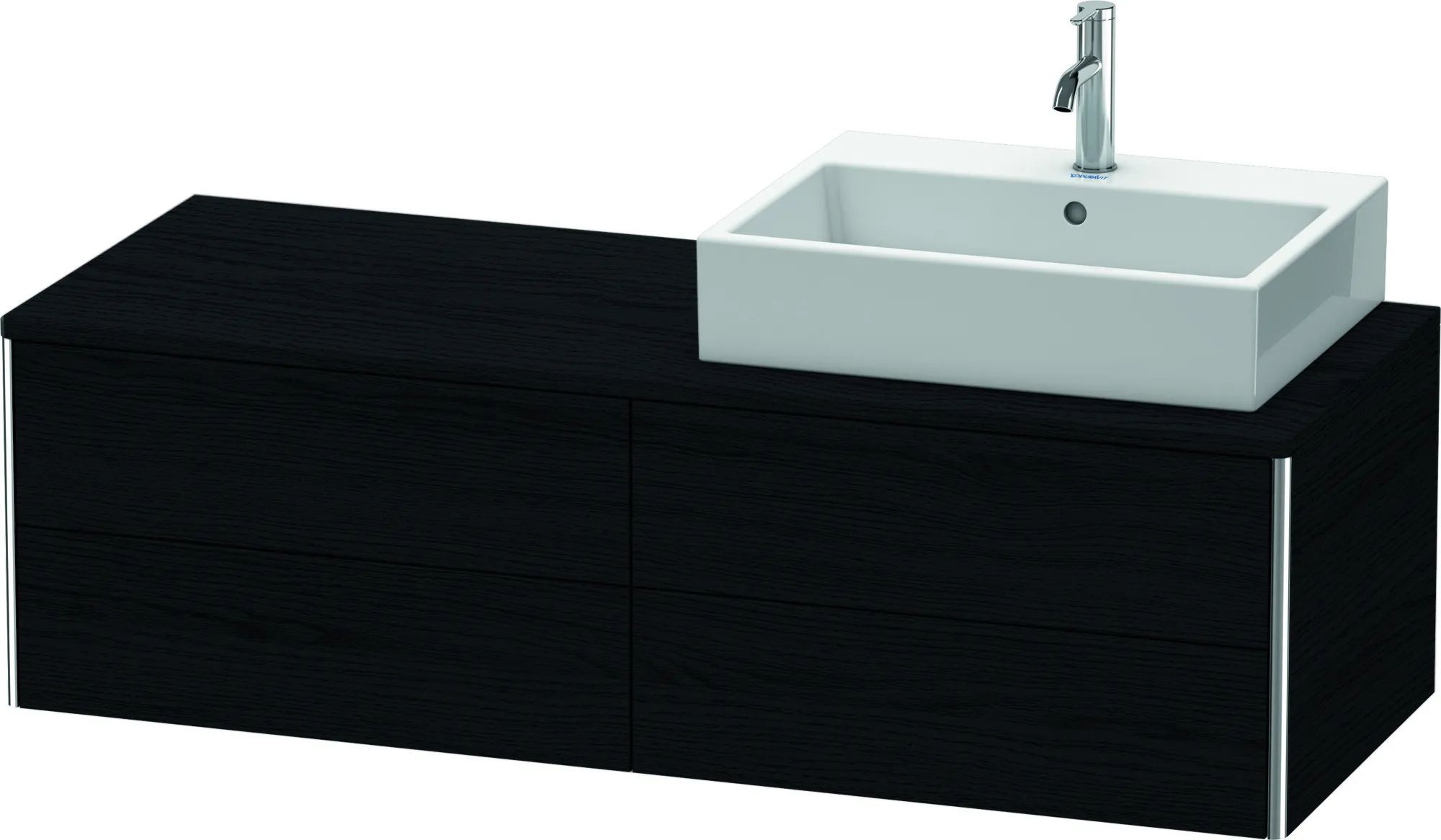 Duravit Waschtischunterschrank wandhängend „XSquare“ 140 × 40 × 54,8 cm Eiche Schwarz