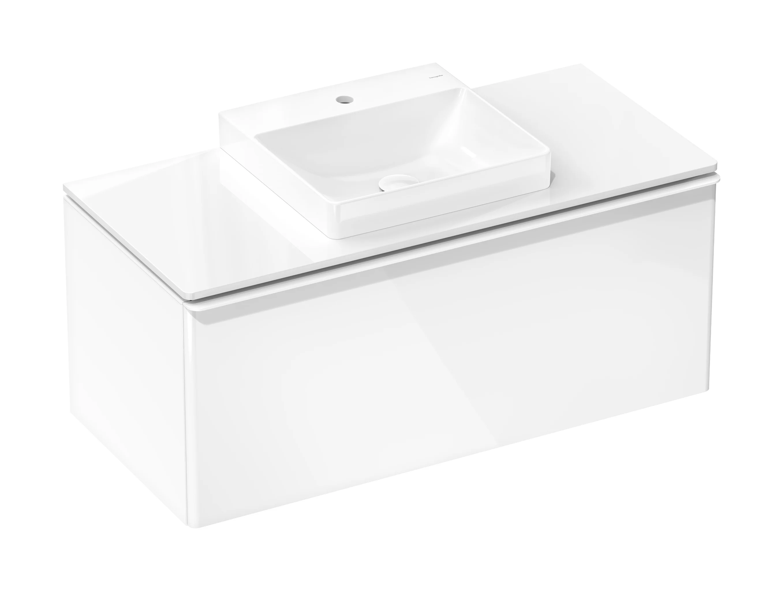 Hansgrohe Xelu Q Aufsatz-Handwaschbecken geschliffen, weiß, 500x480 mm, 100 mm Innenhöhe, SmartClean, glänzend