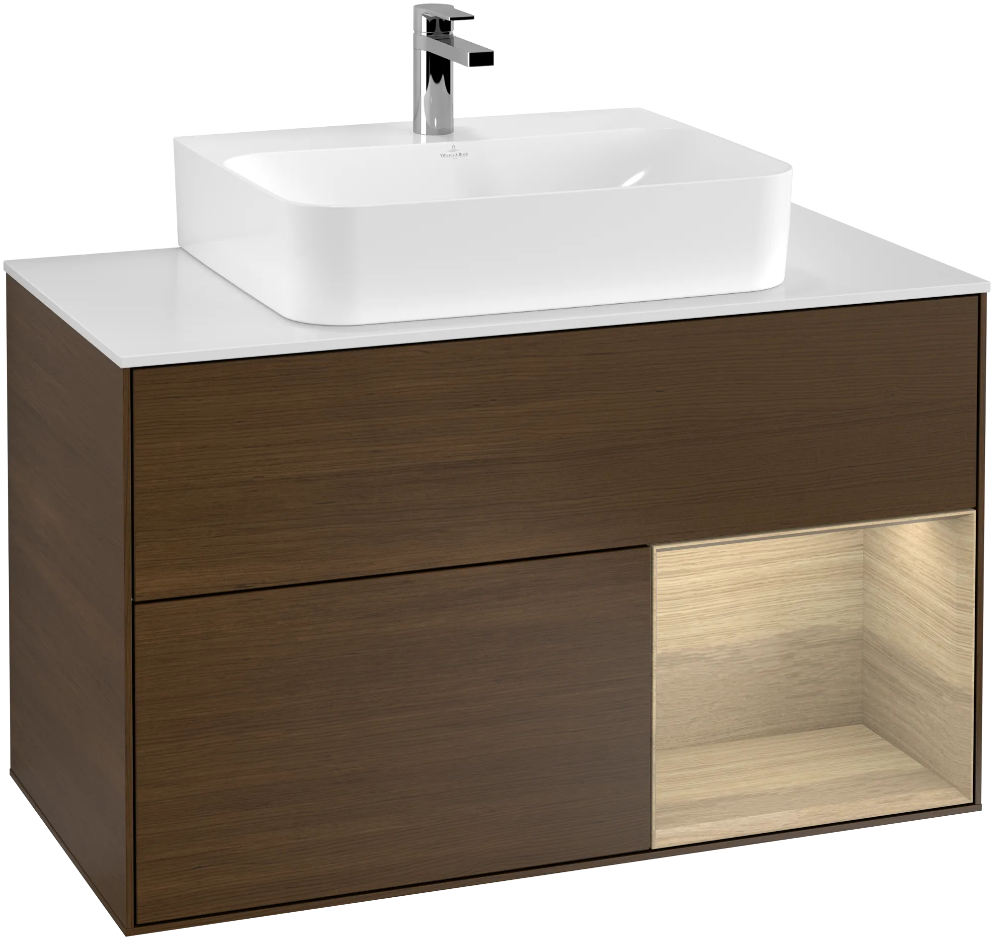 Villeroy & Boch Waschbeckenunterschrank Finion G12, 1000 x 603 x 501 mm, mit Beleuchtung, 2 Auszüge