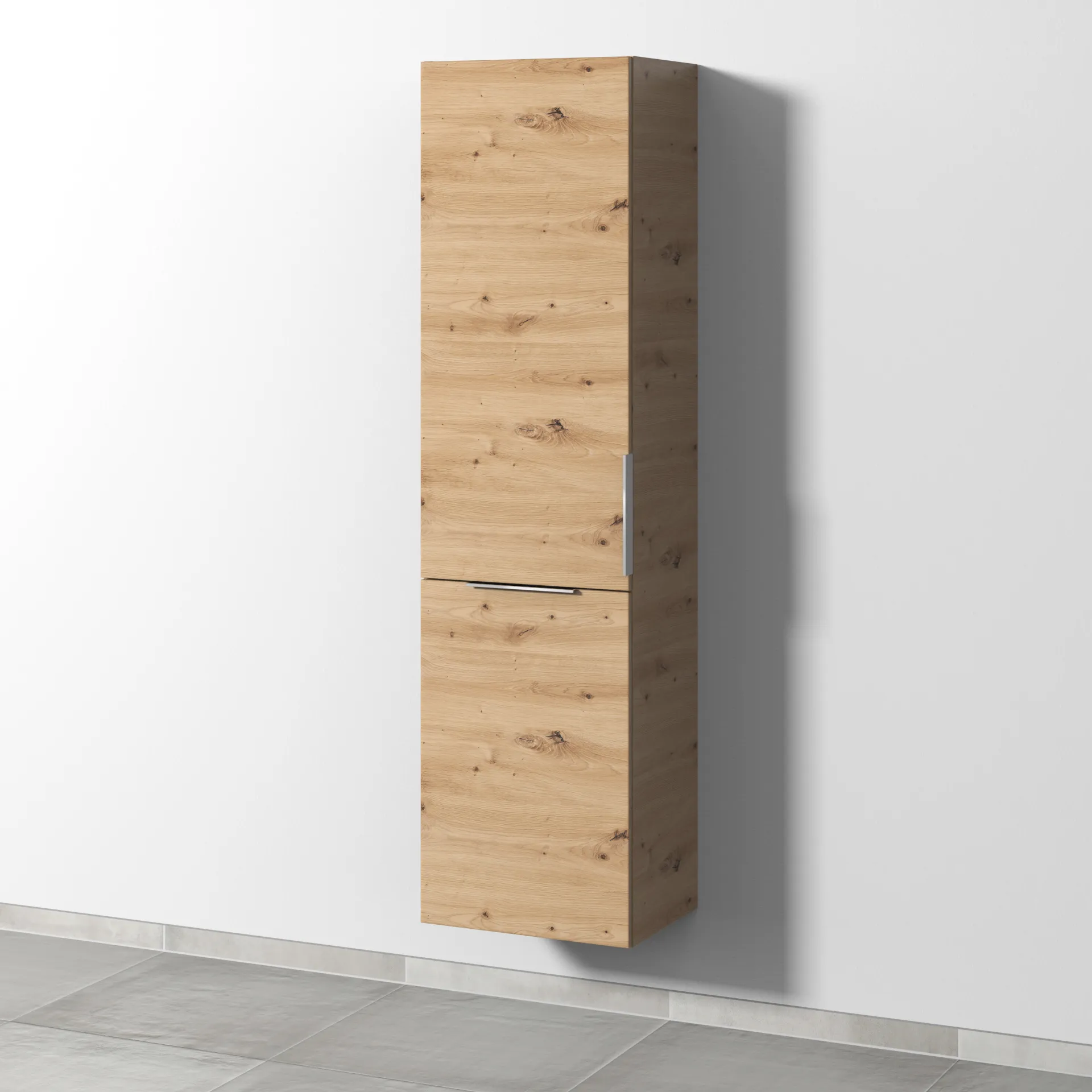 Sanipa Stauraumschrank „3way“ 450 × 1700 × 345 mm Anschlag links, in Eiche Natural-Touch, Anschlag links Sanipa Stauraumschrank „3way“ 450 × 1700 × 345 mm Anschlag links, in Eiche Natural-Touch, Anschlag links
