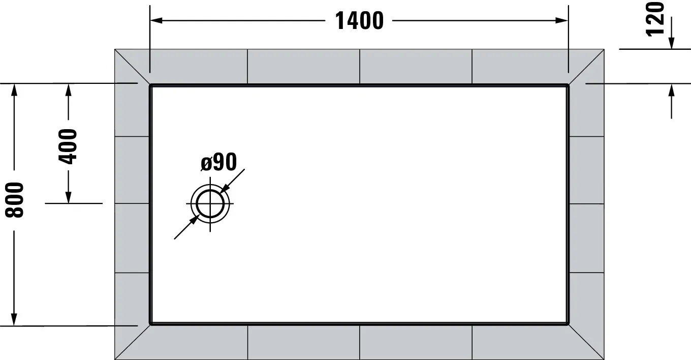 Duravit rechteck Duschwanne „Tempano“ 140 × 80 cm