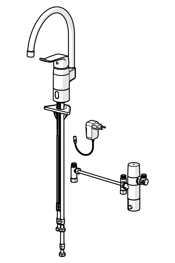 HansaCARE Küchenarmatur 4614, 230V/9V, Bluetooth, Ausladung 178mm, Chrom HansaCARE Küchenarmatur 4614, 230V/9V, Bluetooth, Ausladung 178mm, Chrom