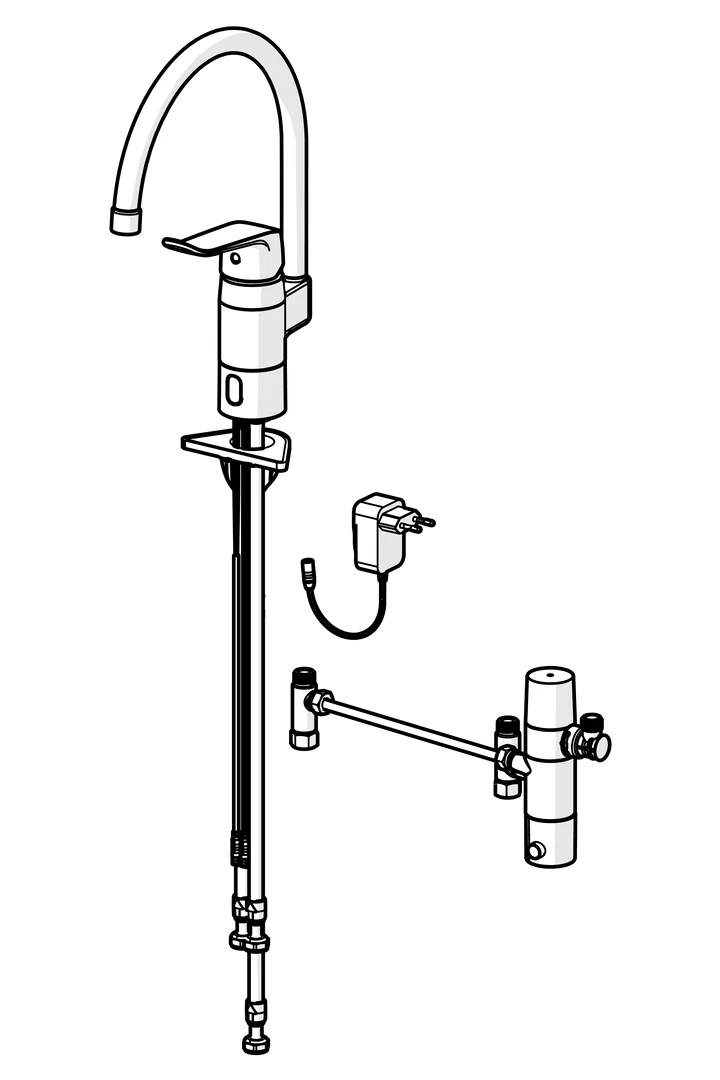 HansaCARE Küchenarmatur 4614, 230V/9V, Bluetooth, Ausladung 178mm, Chrom HansaCARE Küchenarmatur 4614, 230V/9V, Bluetooth, Ausladung 178mm, Chrom