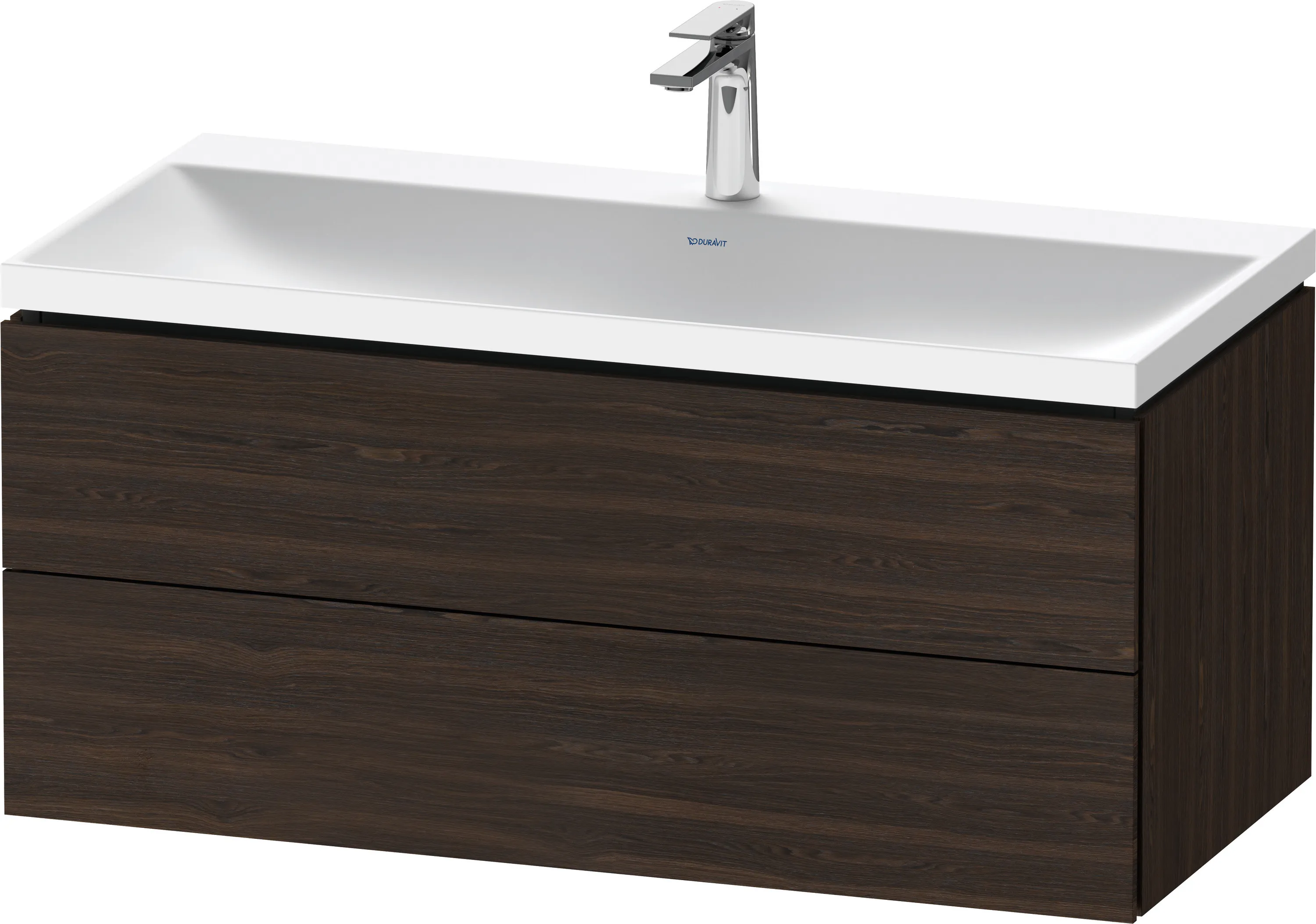 Duravit Möbelset c-shaped Set wandhängend wandhängend „L-Cube“ 100 × 48 × 48 cm Nussbaum gebürstet
