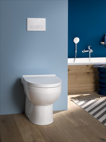 Duravit Stand-Tiefspül-WC inkl. WC-Sitz „No.1“ 51 × 38,6 × 46,5 cm, Befestigung sichtbar Duravit Stand-Tiefspül-WC inkl. WC-Sitz „No.1“ 51 × 38,6 × 46,5 cm, Befestigung sichtbar