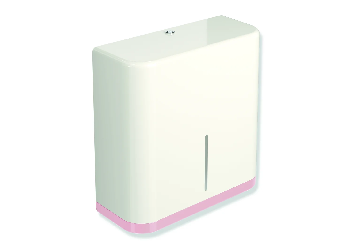 HEWI WC-Großrollenhalter Serie 477, Korpus Reinweiß (Farbe 99), Rahmen rosa (Farbe 47), 360 x 364 x 147 mm