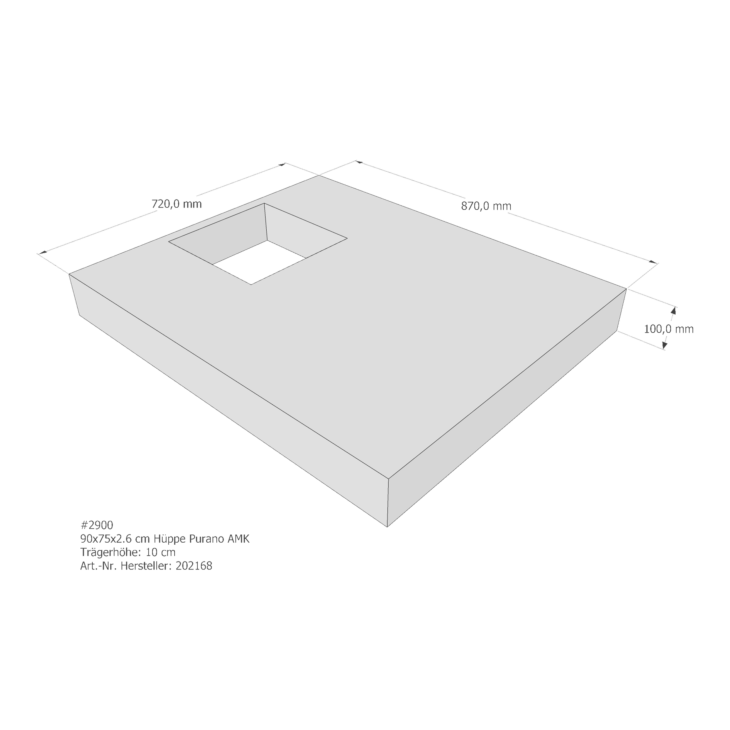 Duschwannenträger für Hüppe Purano 90 × 75 × 2,6 cm Duschwannenträger für Hüppe Purano 90 × 75 × 2,6 cm
