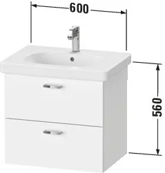 Duravit Waschtischunterschrank wandhängend „XBase“ 60 × 56 × 45,8 cm in Weiß Matt