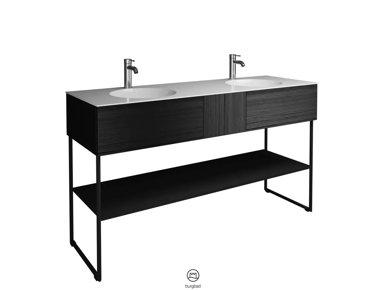 burgbad Coco HGL Mineralguss-Waschtisch inkl. Waschtischunterschrank, 505x1506x870mm burgbad Coco HGL Mineralguss-Waschtisch inkl. Waschtischunterschrank, 505x1506x870mm