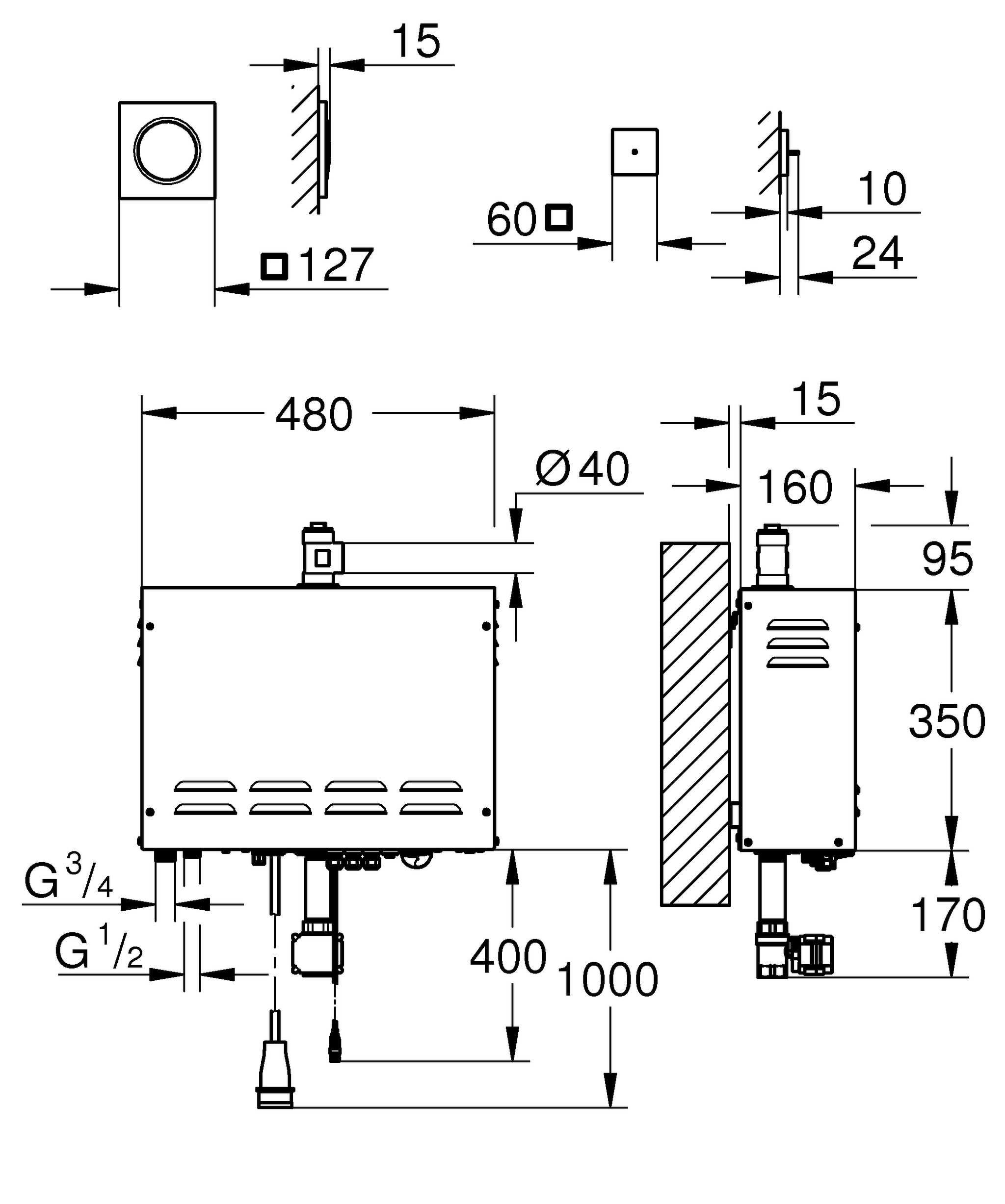 Dampfgenerator F-digital Deluxe 26828, 400 V, ohne Rohbau-Komponenten