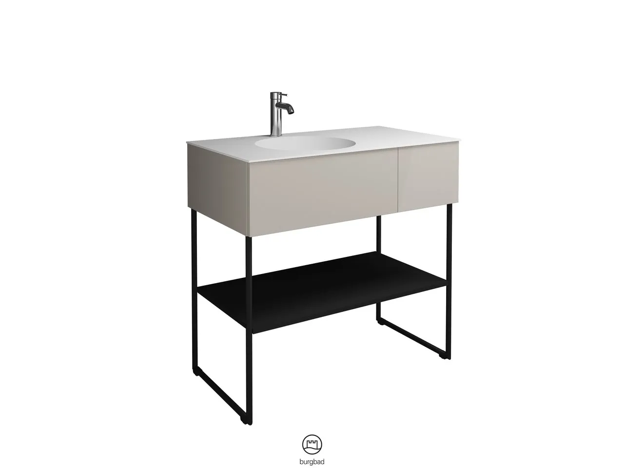 burgbad Coco Waschtisch Set, Mineralguss, Schwarz Seidenglanz burgbad Coco Waschtisch Set, Mineralguss, Schwarz Seidenglanz