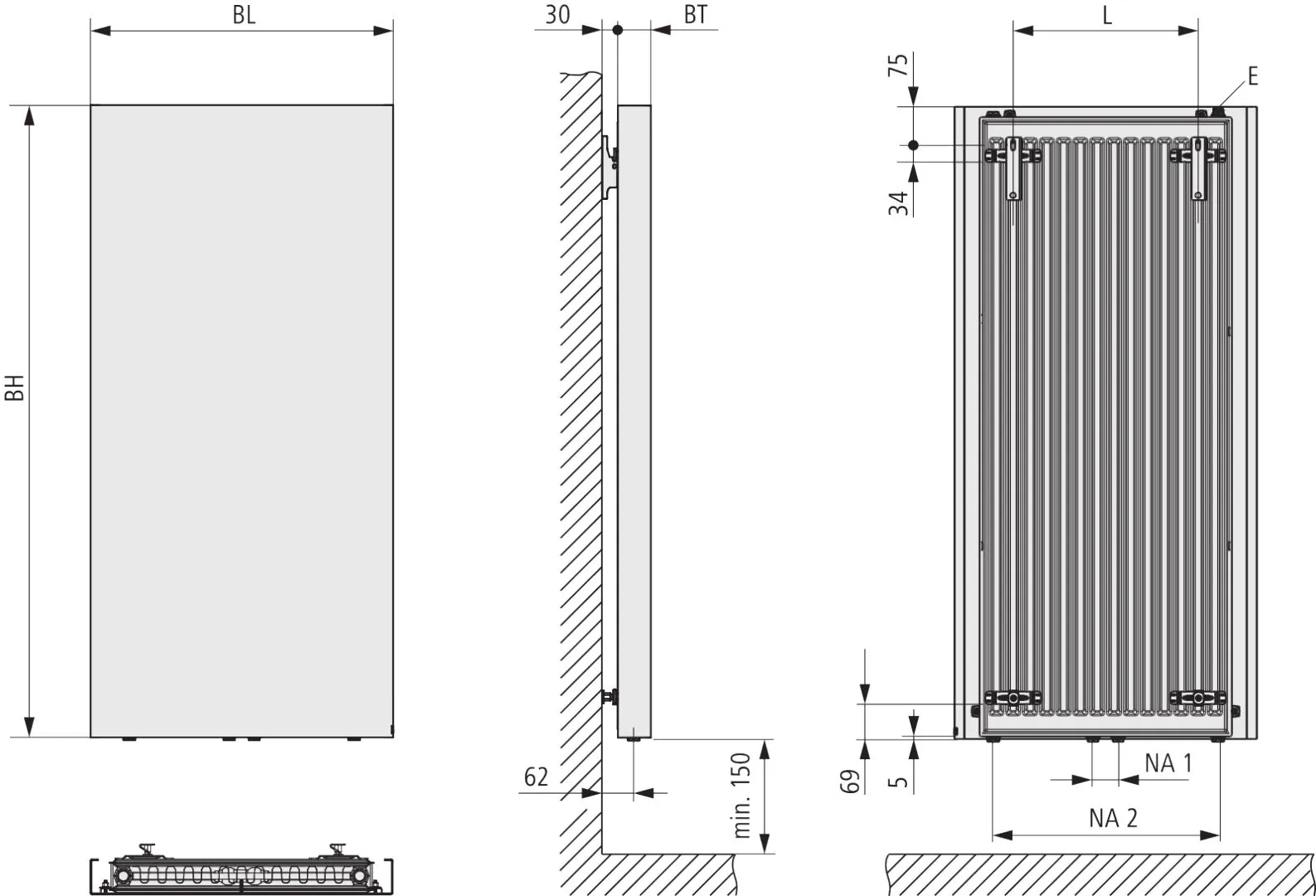 Kermi Design-Heizkörper „Rubeo®“ 47 × 152,5 cm in Weiß Kermi Design-Heizkörper „Rubeo®“ 47 × 152,5 cm in Weiß