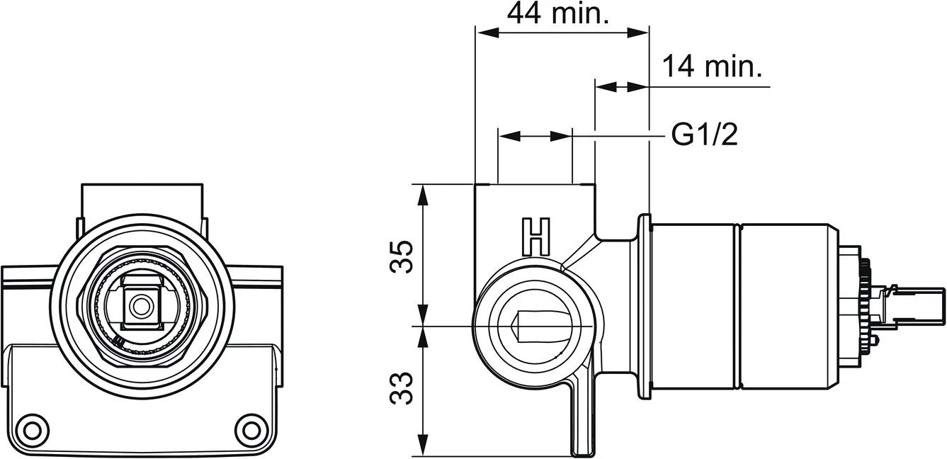 HansaVARIO UP-Rohbauset Brausearmatur HansaVARIO 5050 DN15