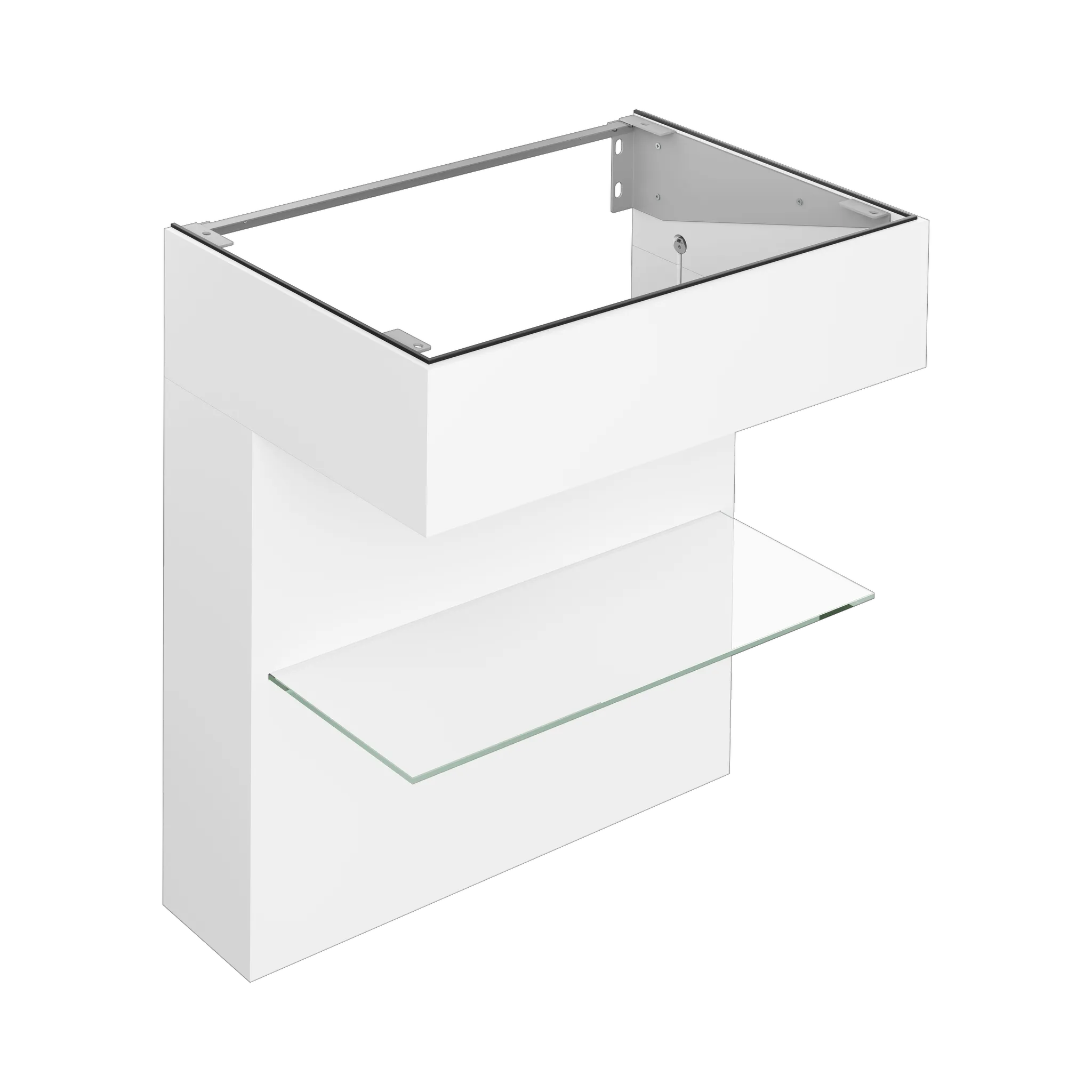 KEUCO EDITION 11 ART Waschtischunterbau m. Glasablage und Beleuchtung, 800x870x490, weiß
