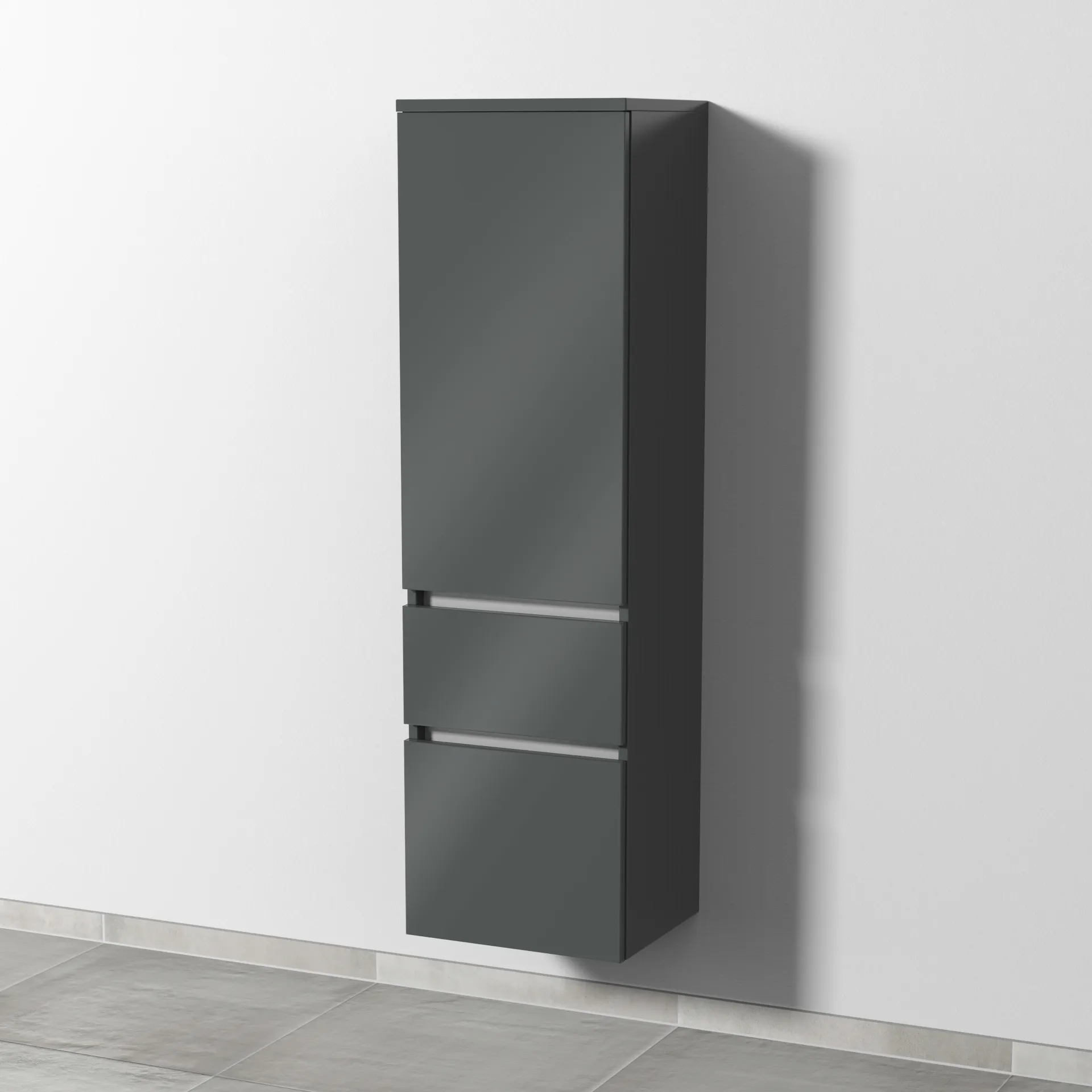 Mittelschrank Anschlag links CurveBay (CW100L) 1384x400x341 Eiche-Nebraska