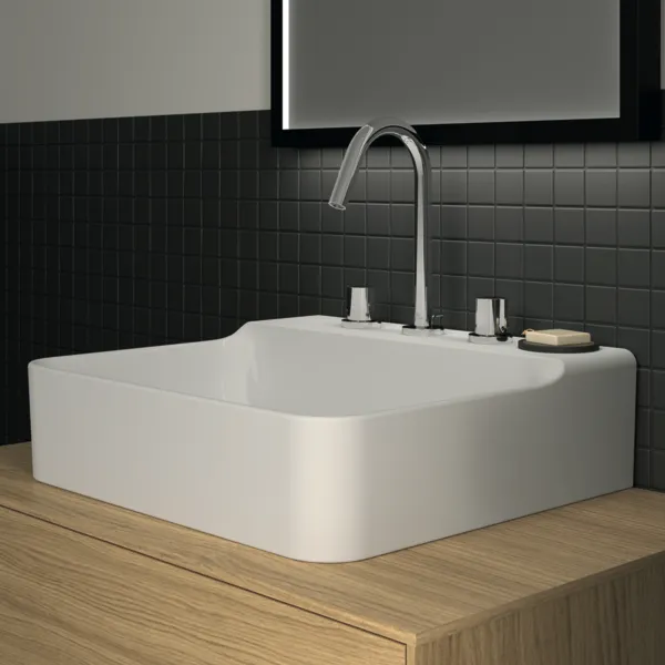 Ideal Standard Conca Waschtisch, 3 Hahnlöcher, geschliffen, weiß (Alpin), 500x450x145 mm
