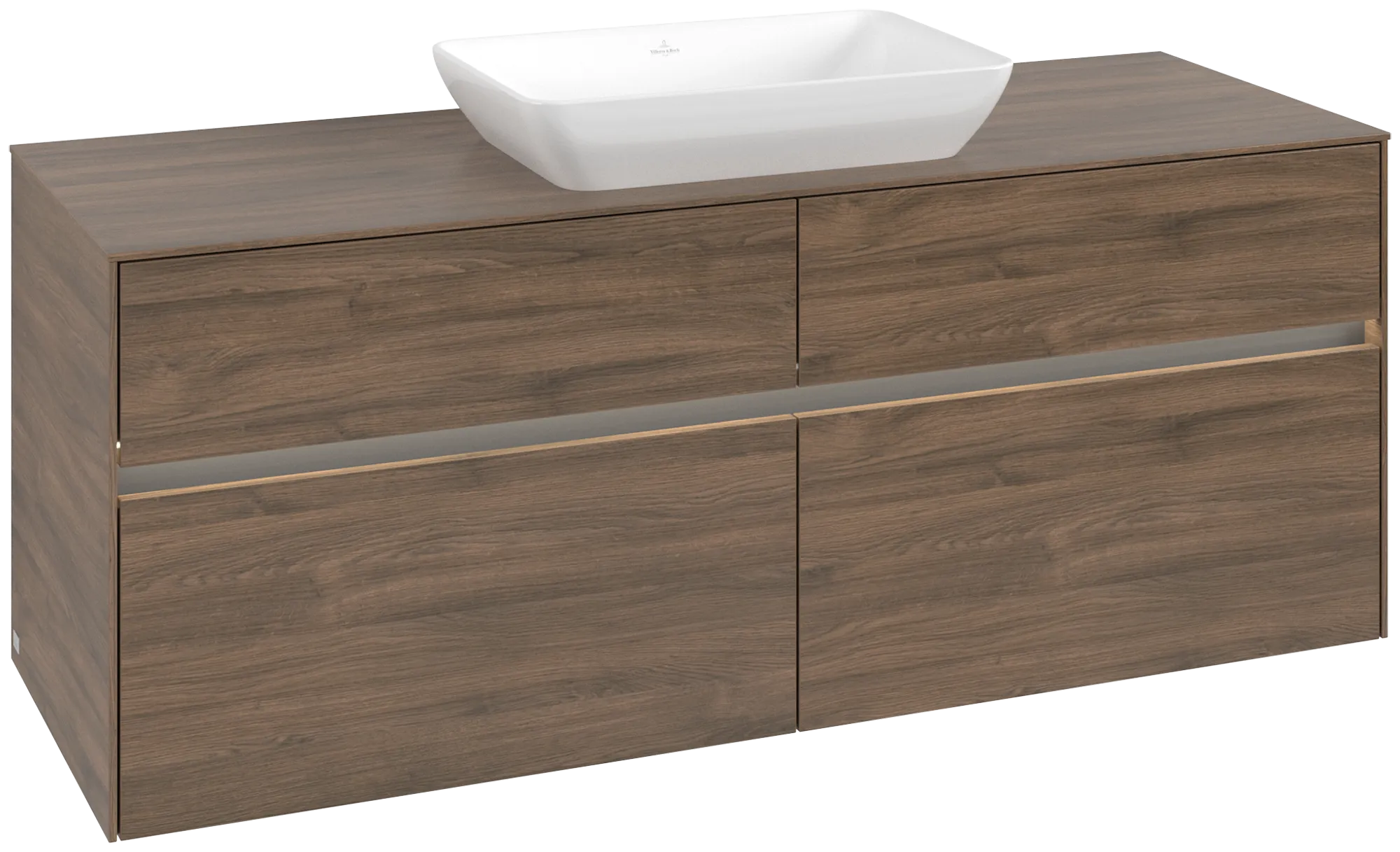Villeroy & Boch Collaro Waschbeckenunterschrank C116B0, 1400x548x500mm, LED-Beleuchtung, Arizona Oak