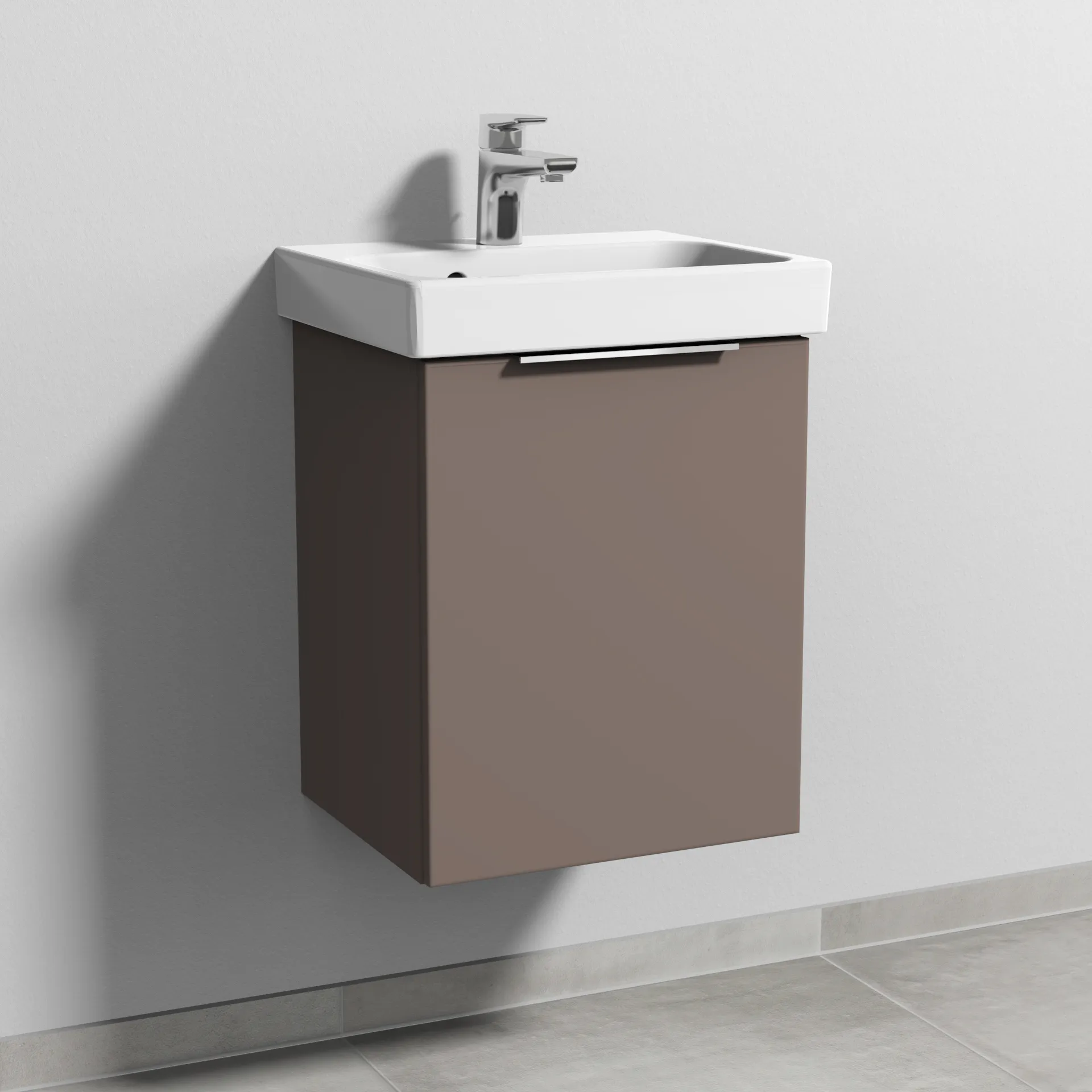 Sanipa Waschtischunterschrank „3way“ 410 × 517 × 353 mm in Taupe (matt), Anschlag rechts Sanipa Waschtischunterschrank „3way“ 410 × 517 × 353 mm in Taupe (matt), Anschlag rechts