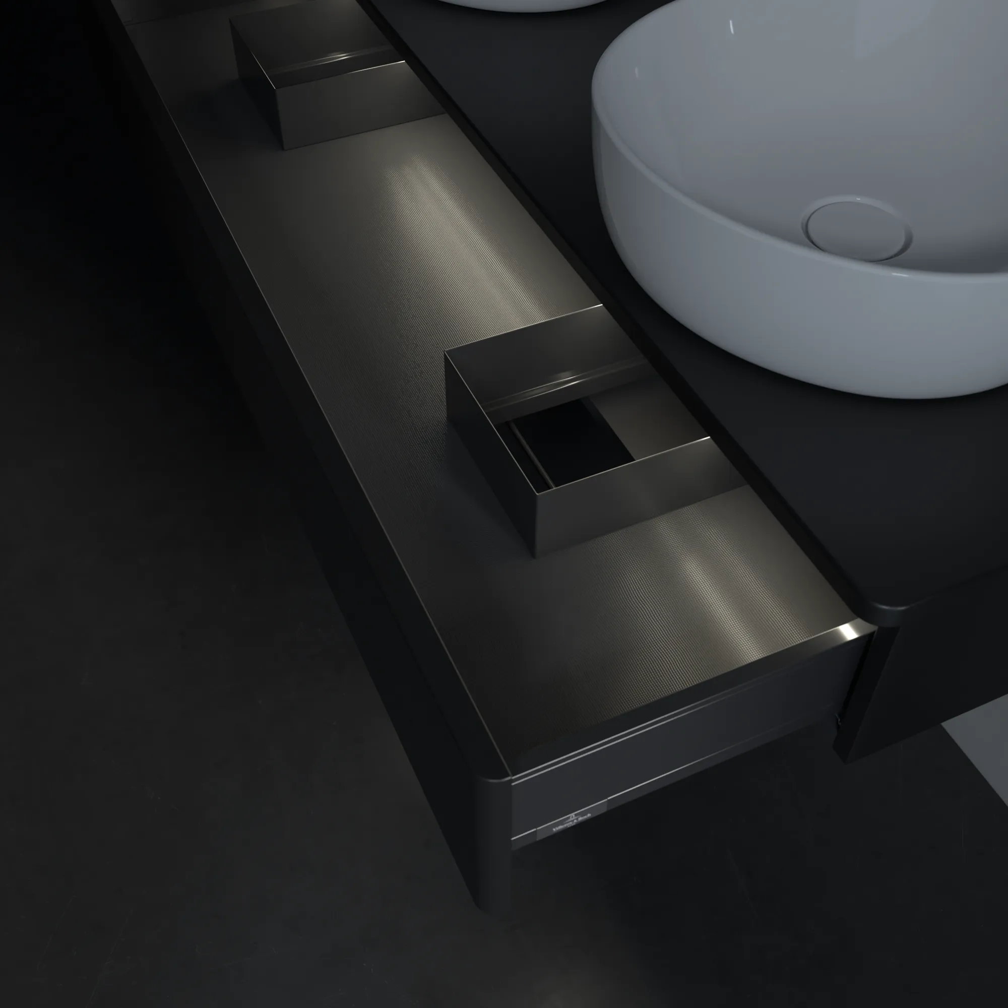 Villeroy & Boch Antao L13_5 Waschbeckenunterschrank 1200x190x500mm Black Matt