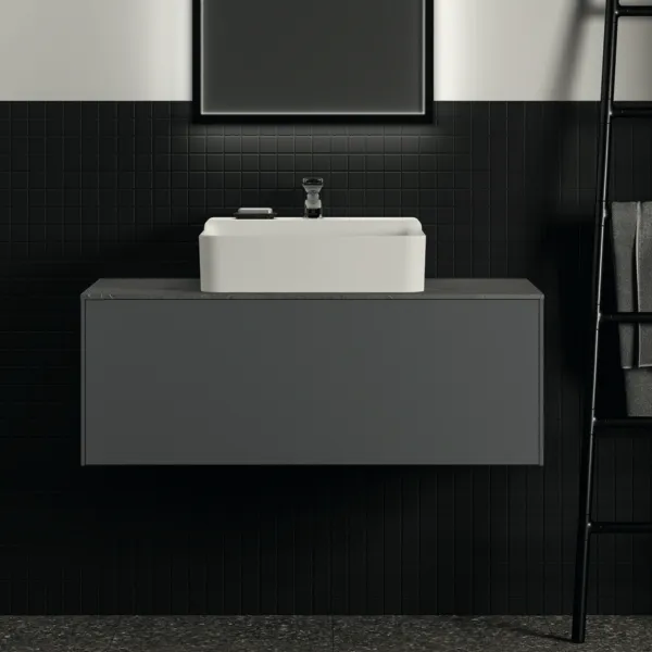 Waschtischplatte Conca, aus Keramik, 1002x505x6mm, Marmor Noir Desir Waschtischplatte Conca, aus Keramik, 1002x505x6mm, Marmor Noir Desir