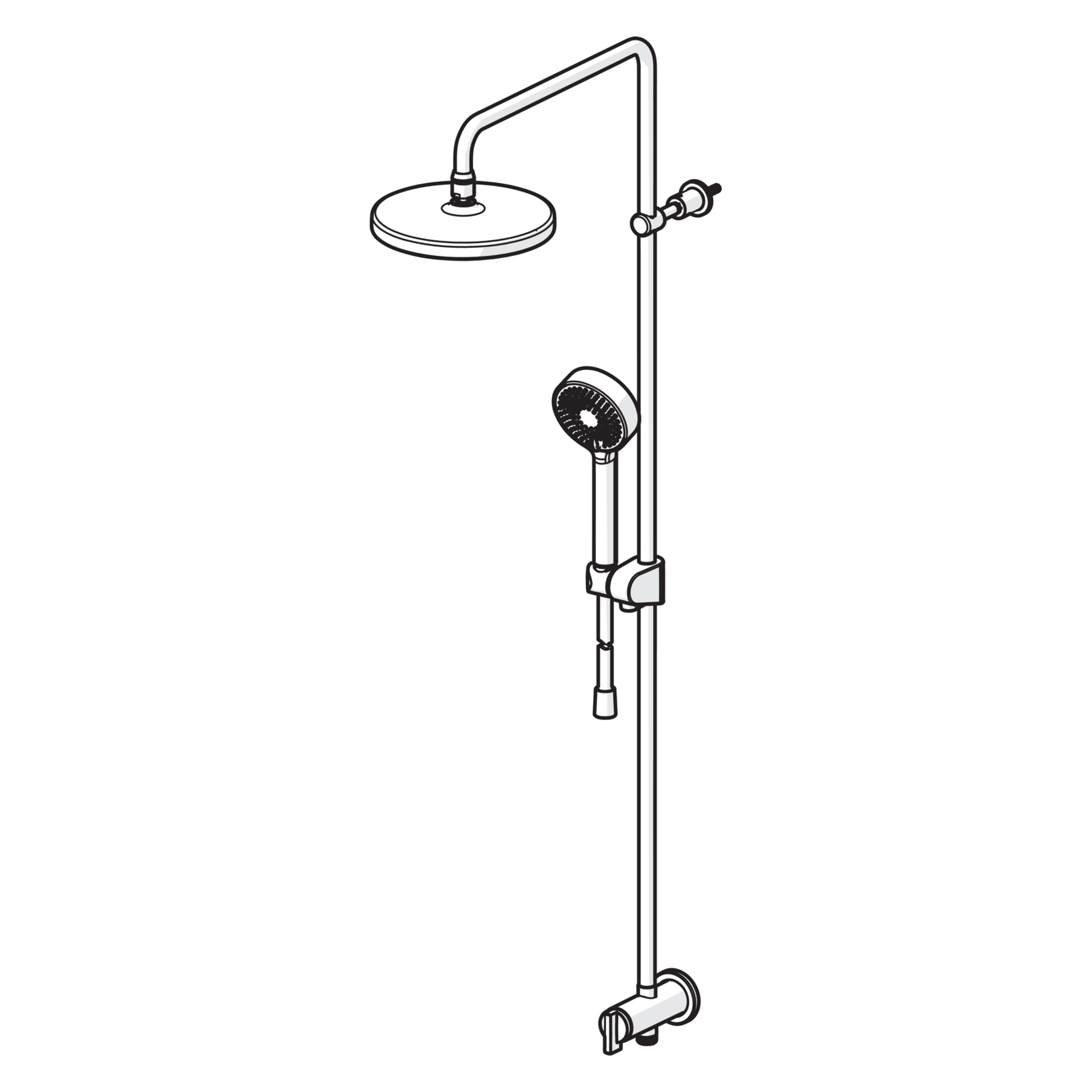 HA Kopfbrause-Set HANSABASICJET 4439 3-strahlig Ausladung 407 mm DN 15 Chrom