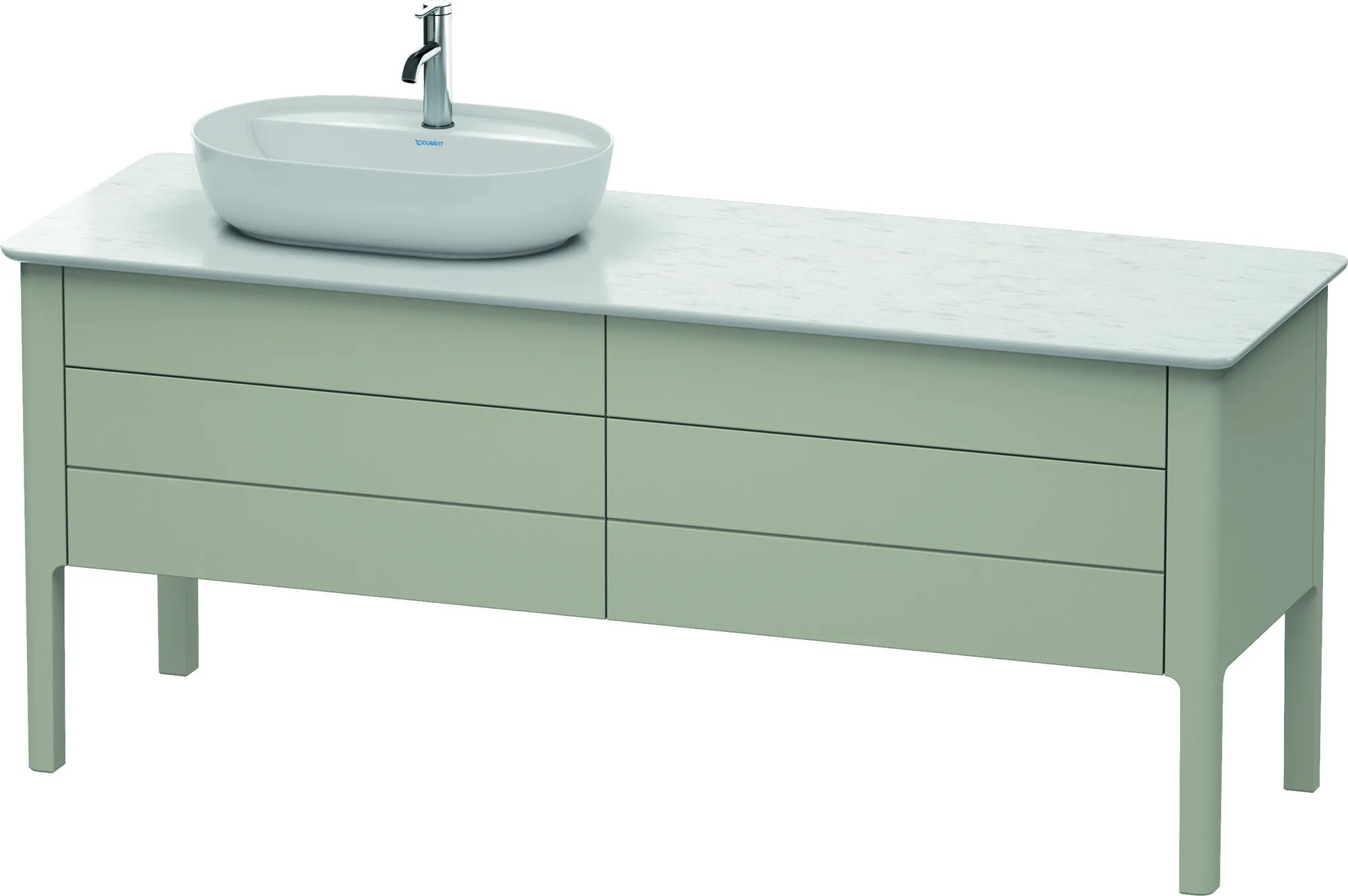 Duravit Waschtischunterschrank bodenstehend „Luv“ 173,3 × 74,3 × 57 cm Taupe Seidenmatt Becken: links / Front- & Korpusfarbe: Taupe Seidenmatt / Größe: 173,3 × 57 × 74,3 cm / Schubladen: 4 Duravit Waschtischunterschrank bodenstehend „Luv“ 173,3 × 74,3 × 57 cm Taupe Seidenmatt Becken: links / Front- & Korpusfarbe: Taupe Seidenmatt / Größe: 173,3 × 57 × 74,3 cm / Schubladen: 4