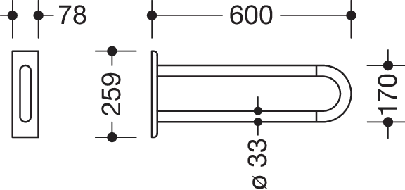 HEWI Wandgriff „Serie 801“