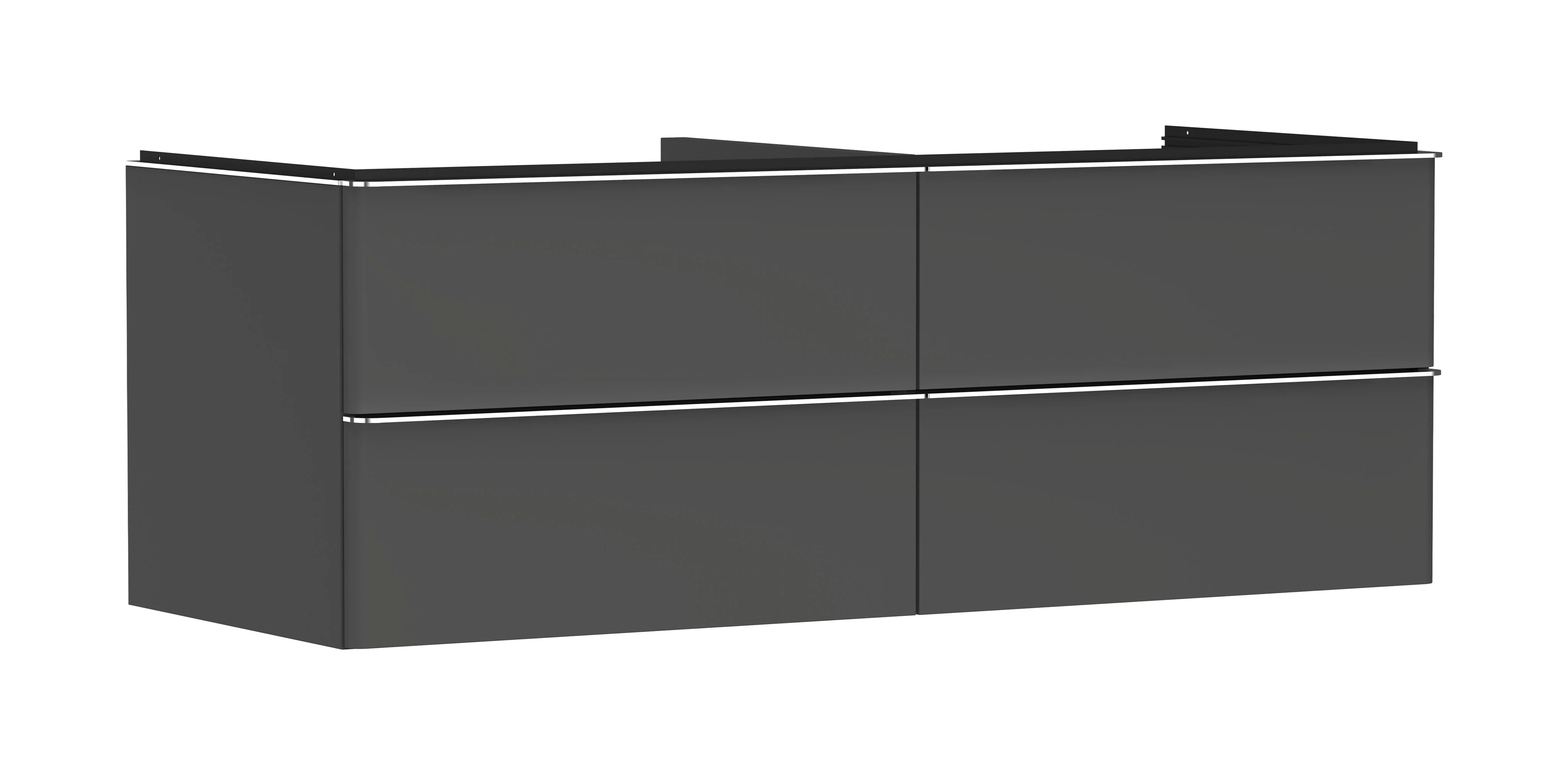 Hansgrohe Xelu Q Waschtischunterschrank Diamantgrau Matt, 1360x540 mm, 4 Schubkästen, verchromte Griffe, SoftClose, vormontiert