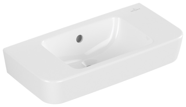 Handwaschbecken Compact „O.novo“, mit Überlauf, mittig, ohne Hahnlochbohrung 50 × 25 cm 