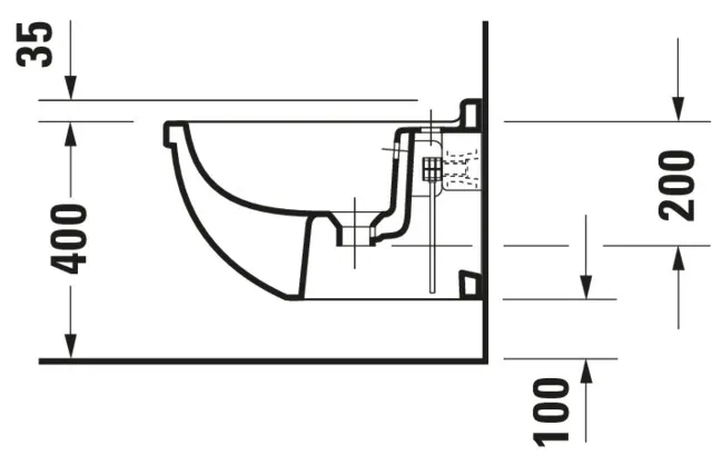 Duravit Wand-Bidet „Starck 3“, Befestigung verdeckt 36,5 × 54 × 33,5 cm