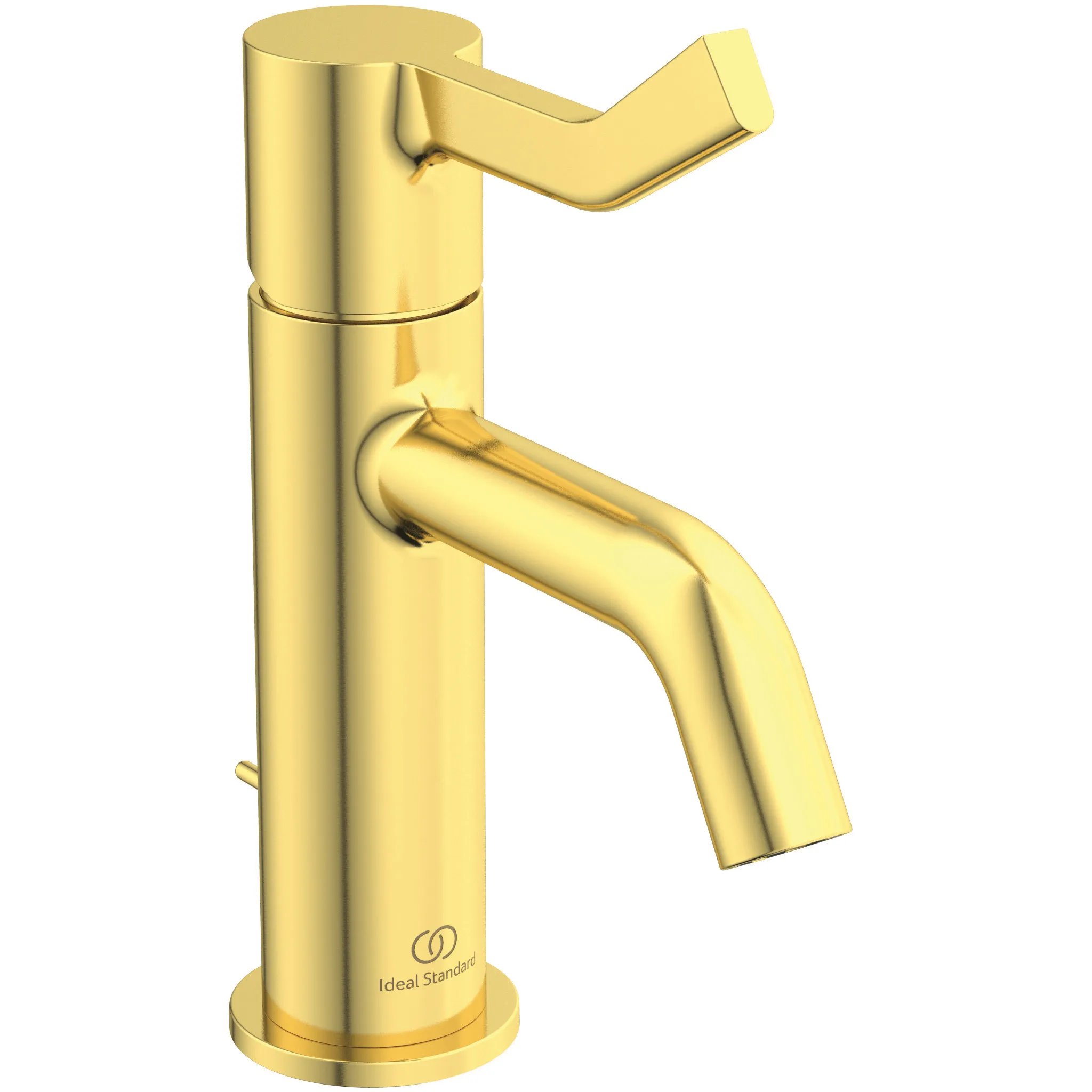 Ideal Standard Waschischarmatur Joy Ausladung 110mm mit Ablaufgarnitur mit langem Griff Brushed Gold