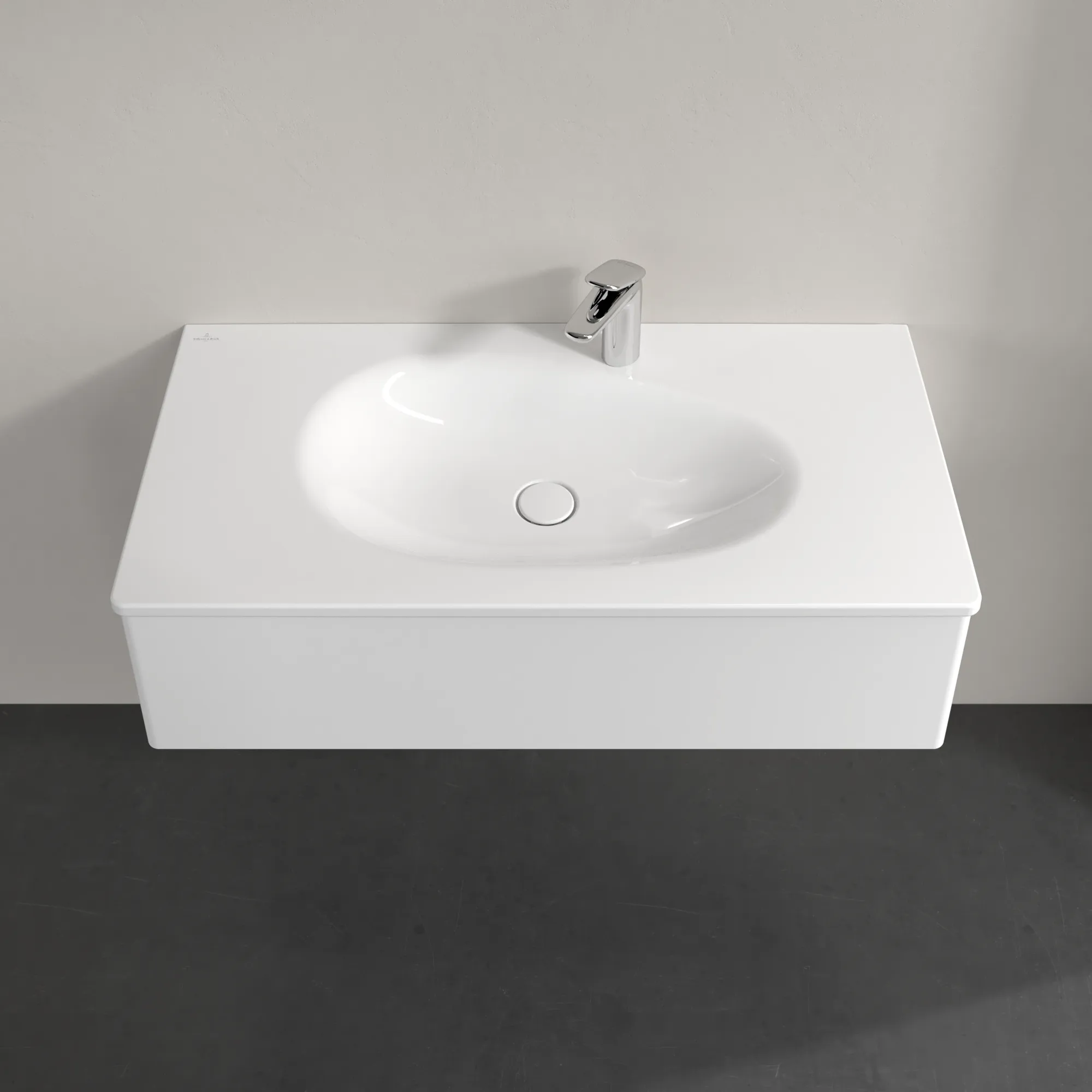 Villeroy & Boch Waschbeckenunterschrank Antao K02, 988x256x493 mm, White Matt Lacquer, 1 Auszug mit SoftClosing und Push-to-open, Wandmontage Villeroy & Boch Waschbeckenunterschrank Antao K02, 988x256x493 mm, White Matt Lacquer, 1 Auszug mit SoftClosing und Push-to-open, Wandmontage