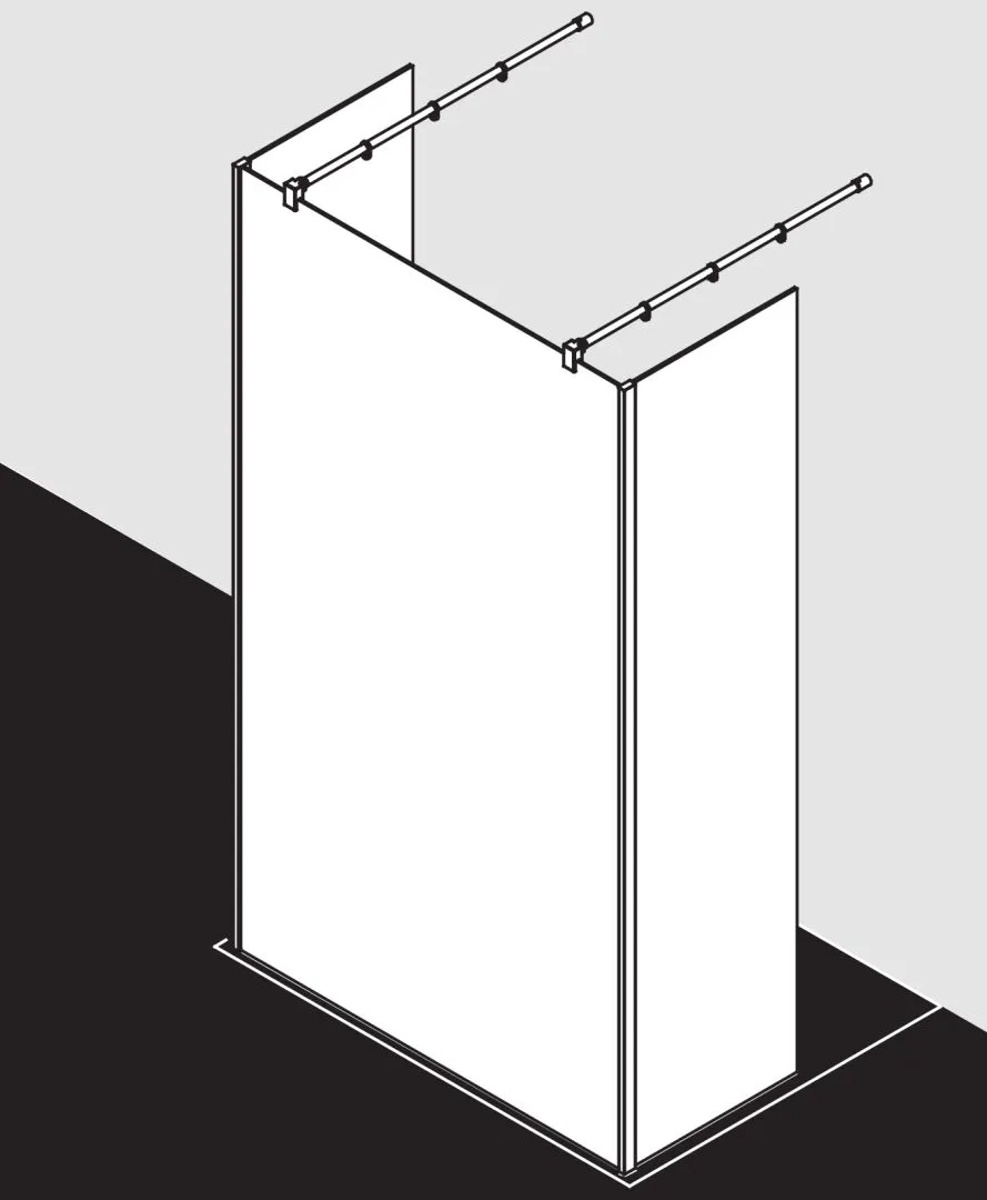 Kermi Duschdesign Walk-In-Duschkabine „WALK-IN XB“ Glas Klar, Profile Silber Hochglanz, BV: 1200 - 1200 mm H: 2000 mm