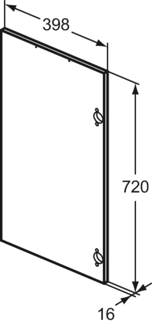 Ideal Standard Türfront Eurovit+ Hochglanz grau lackiert 398x720 mm
