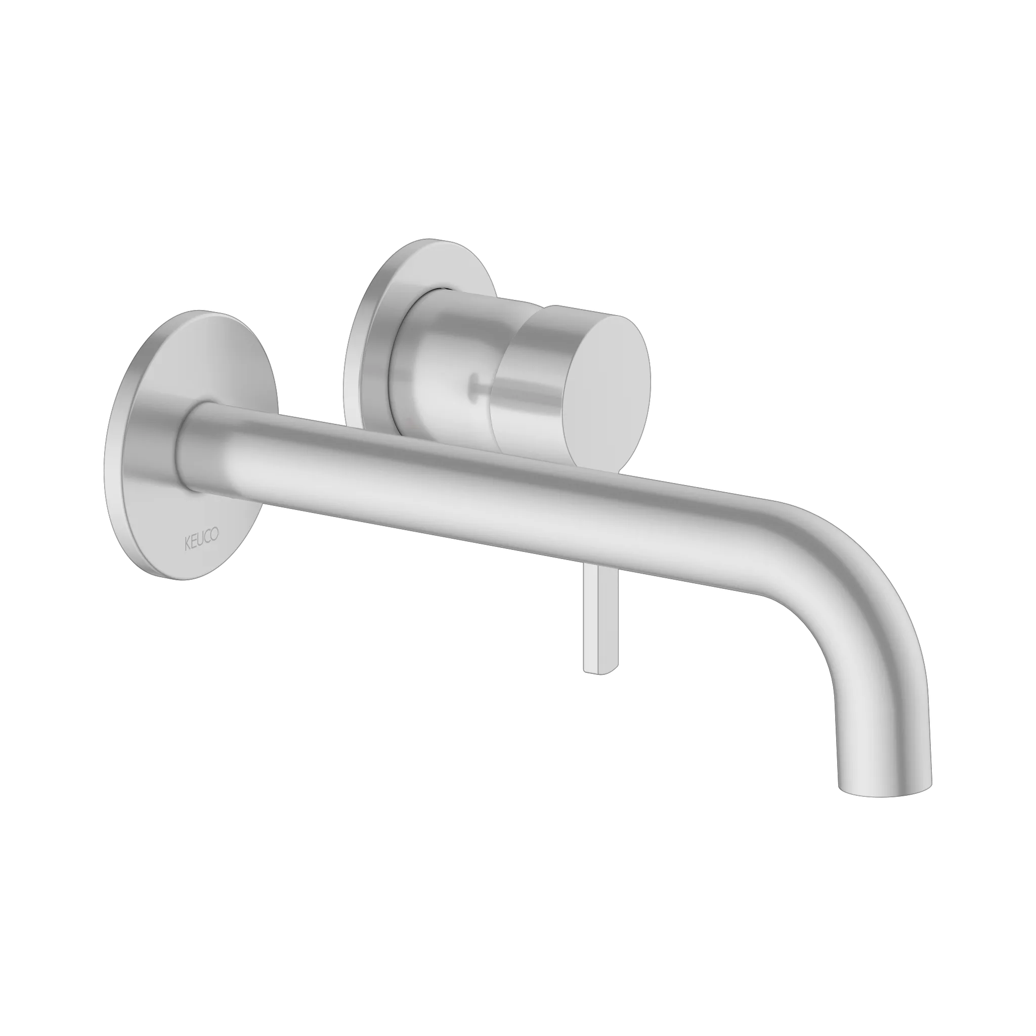 KEUCO PLAN BLUE Einhebel-Waschtischmischer Unterputz 2 Loch für Wandmontage Ausladung 225 mm Aluminium-finish KEUCO PLAN BLUE Einhebel-Waschtischmischer Unterputz 2 Loch für Wandmontage Ausladung 225 mm Aluminium-finish